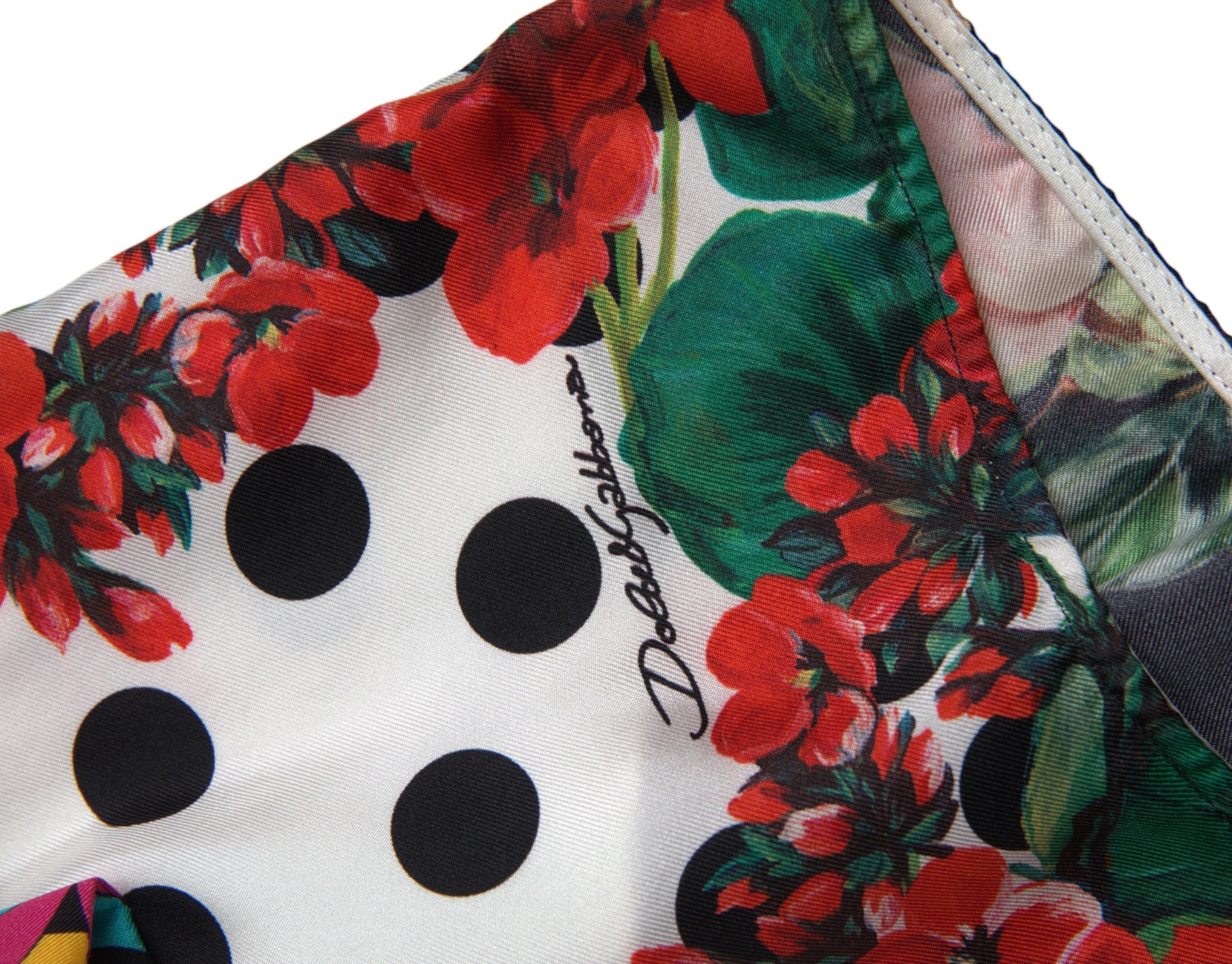 Pantaloni sport Dolce & Gabbana din mătase multicoloră cu talie înaltă
