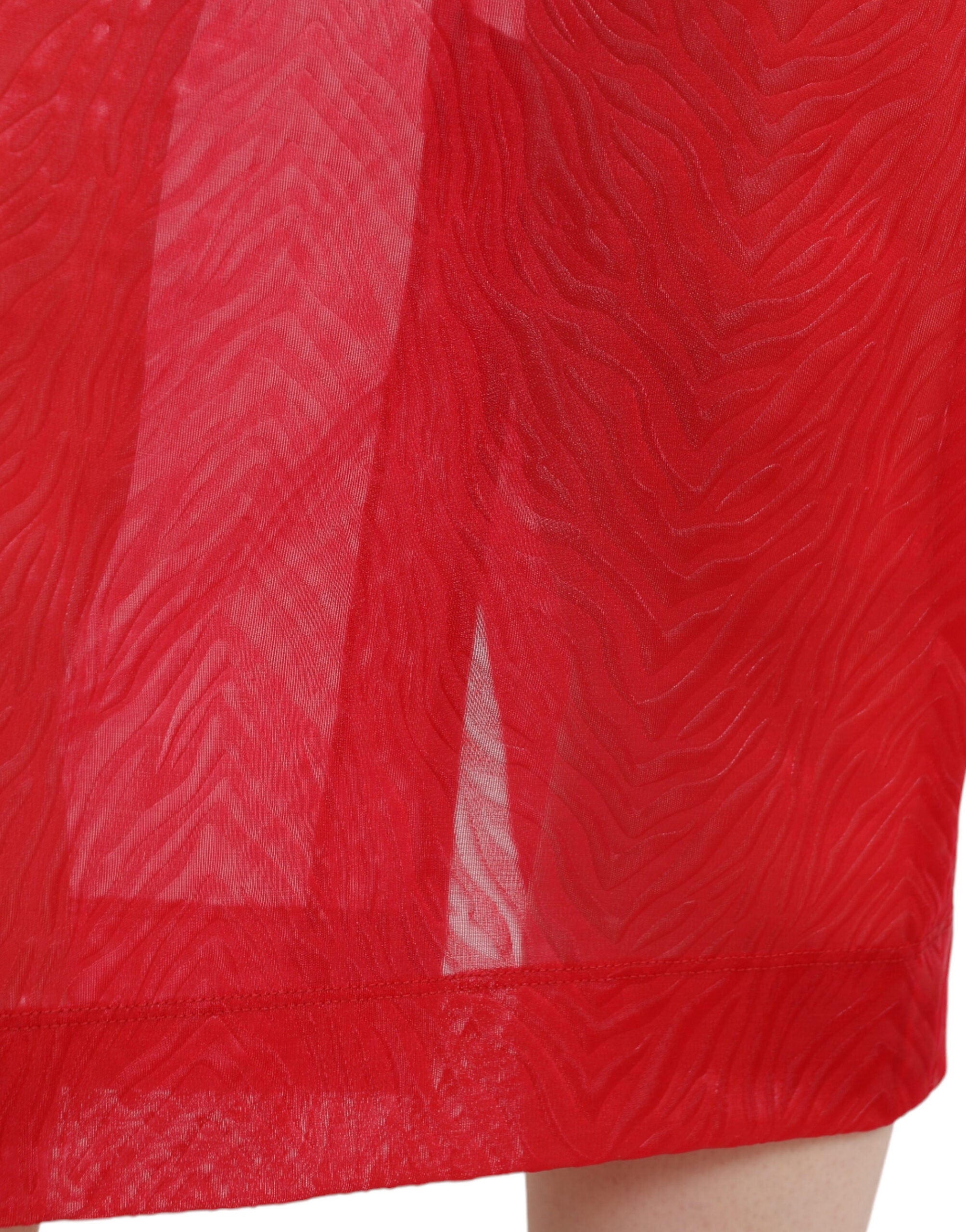 Dolce & Gabbana – Schicker, roter, transparenter Midirock mit hoher Taille