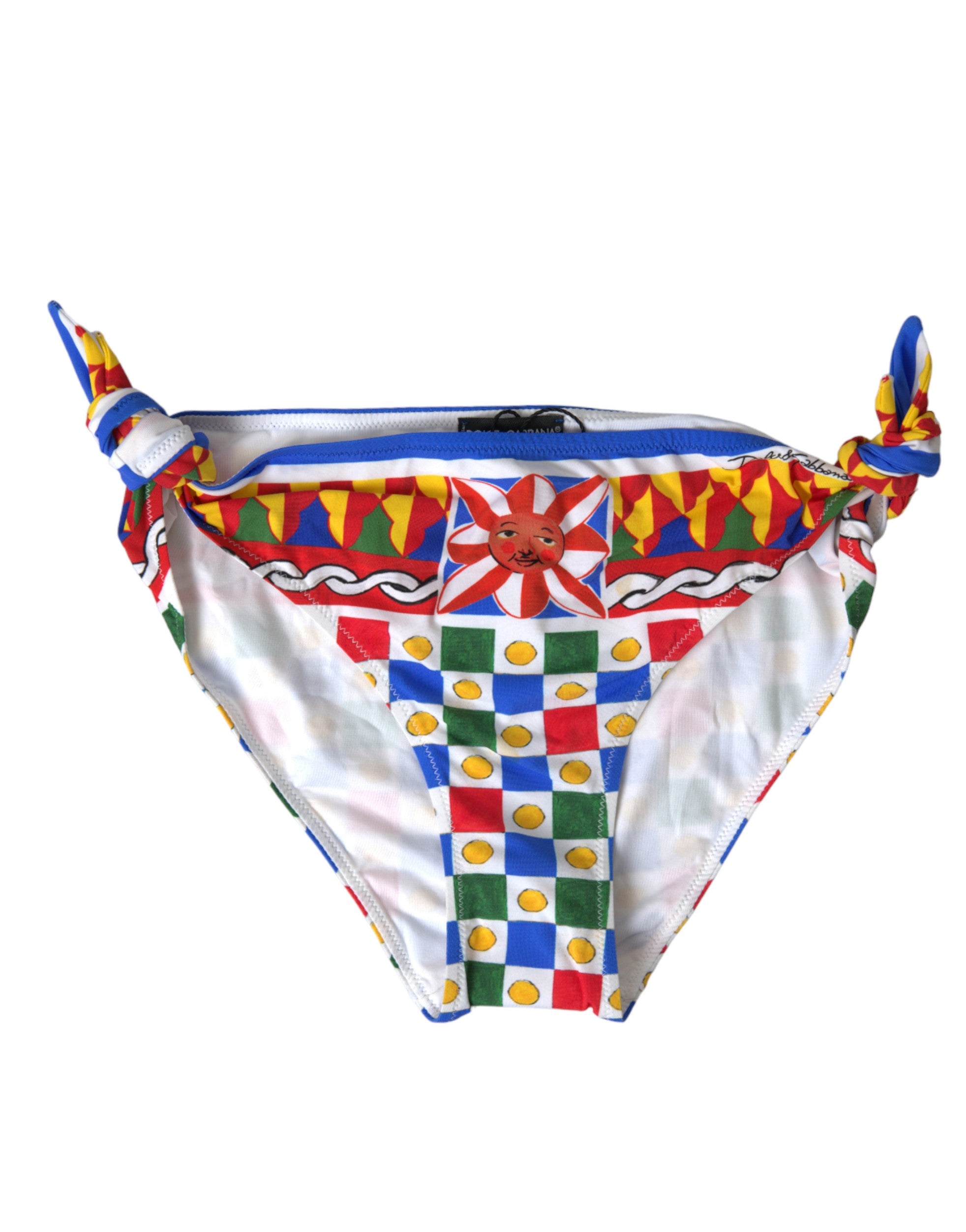 Mehrfarbige Bikinihose mit Carretto-Print von Dolce & Gabbana