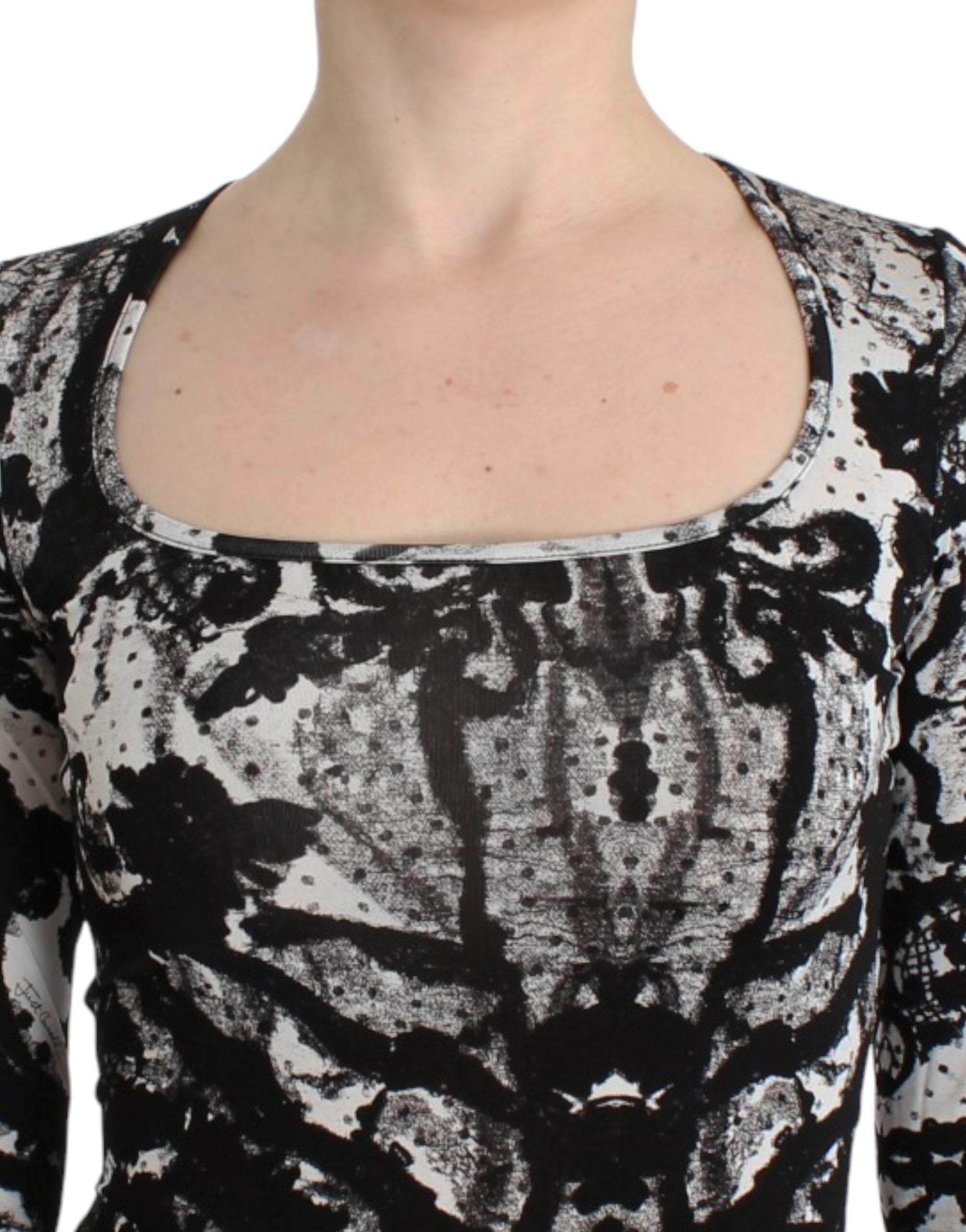 Cavalli – Elegantes, bedrucktes Jersey-Etuikleid