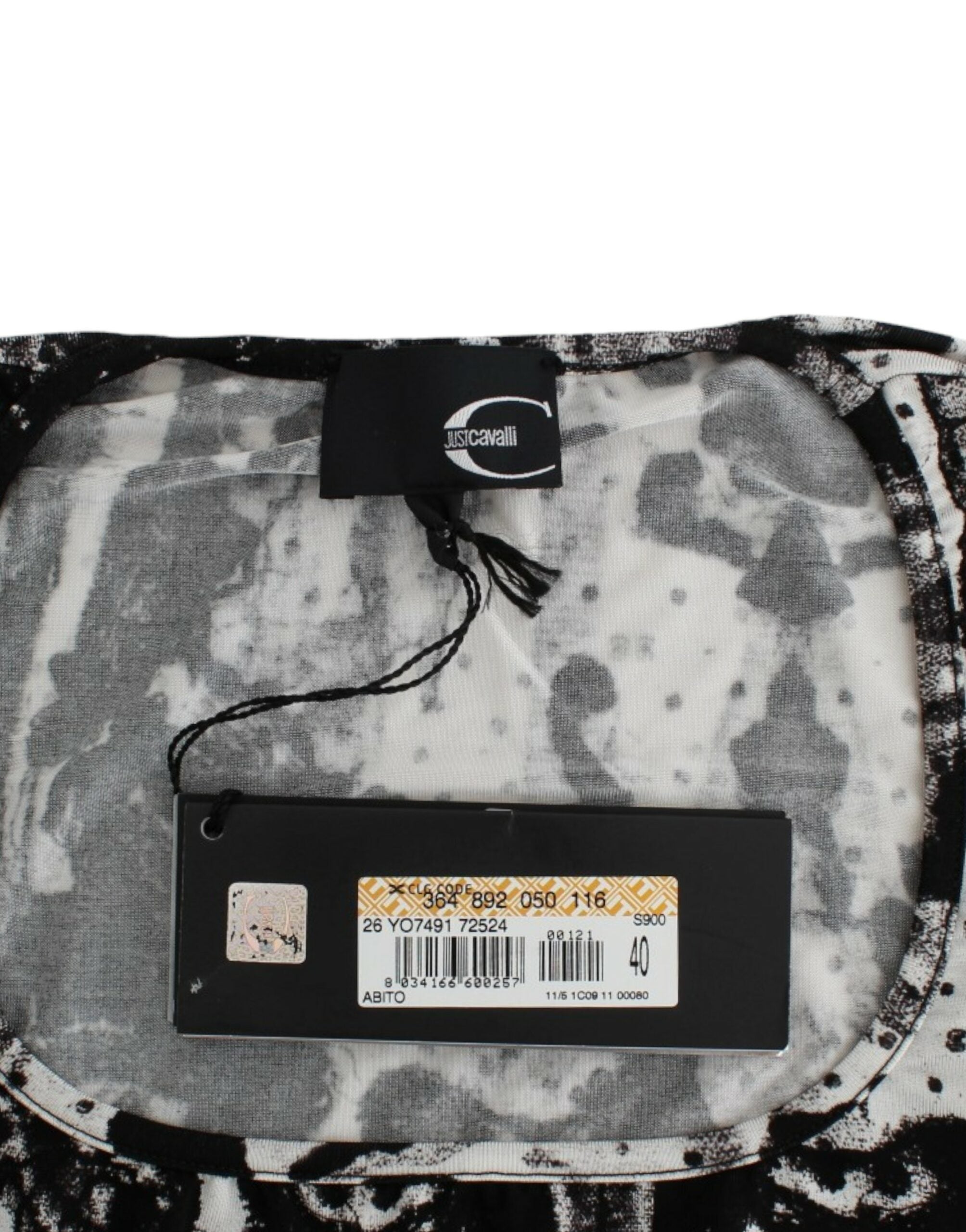 Cavalli – Elegantes, bedrucktes Jersey-Etuikleid