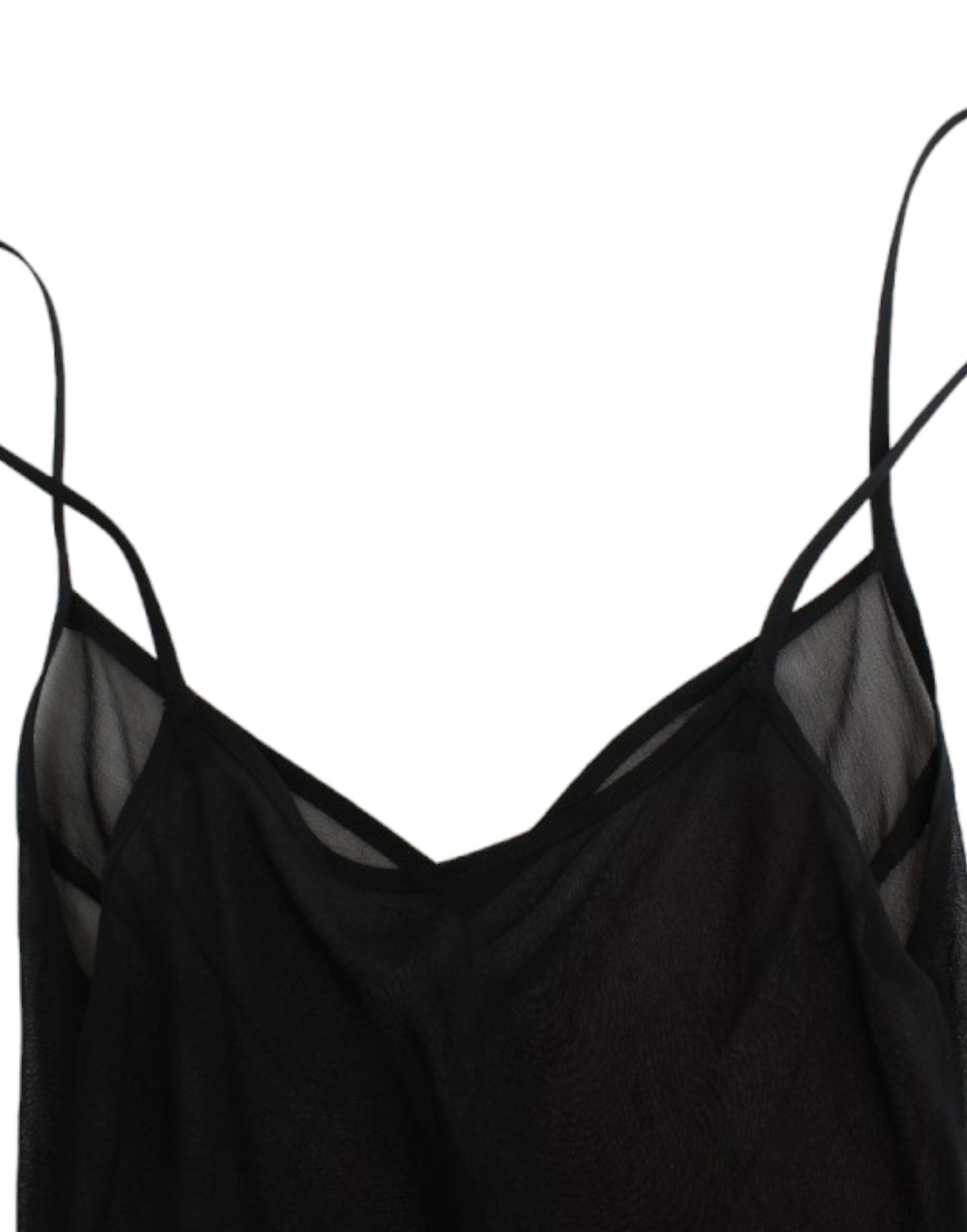 Cavalli – Elegantes, transparentes schwarzes Blousonkleid aus Seide