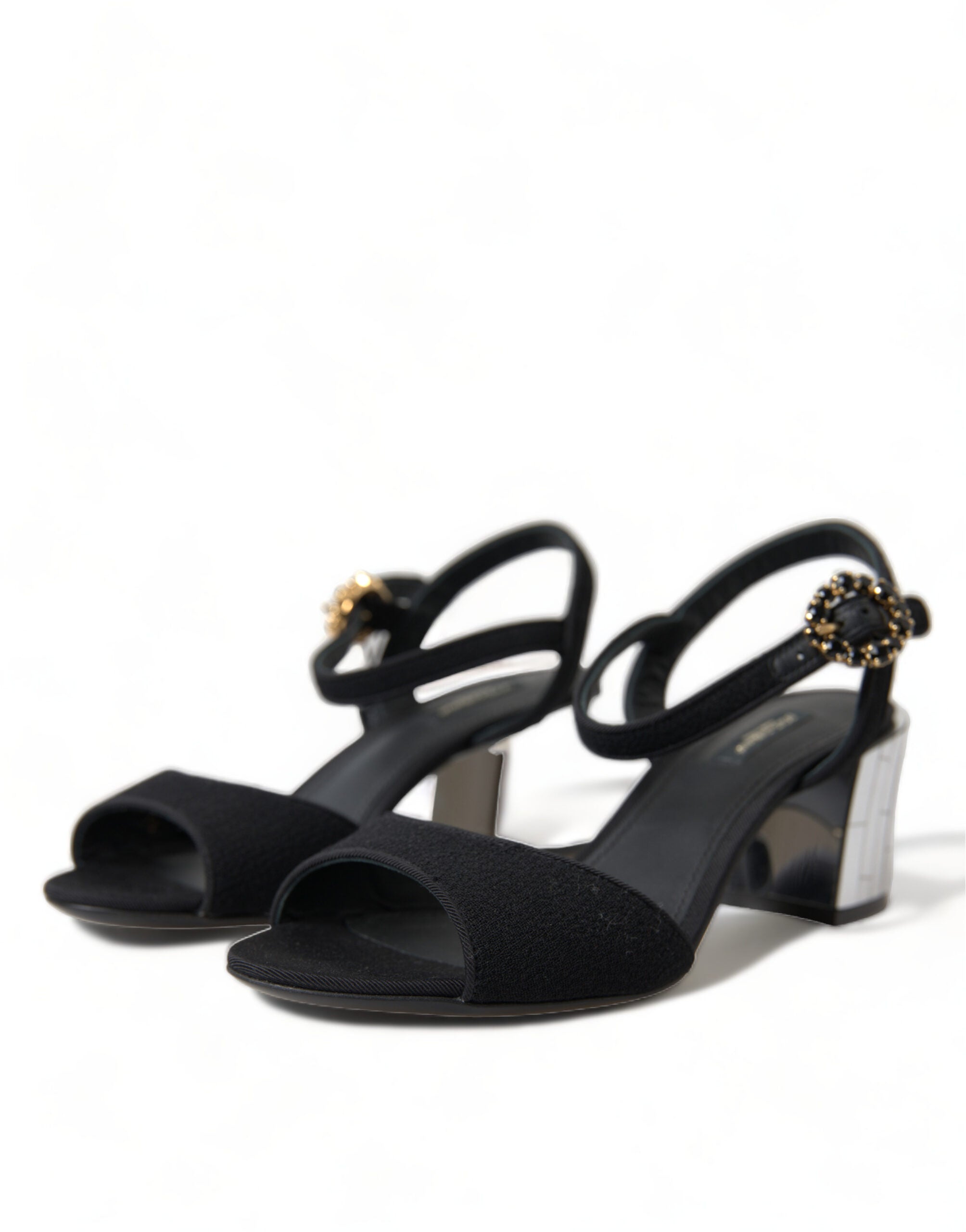 Sandale elegante cu bareta la gleznă și tocuri cu oglindă Dolce & Gabbana
