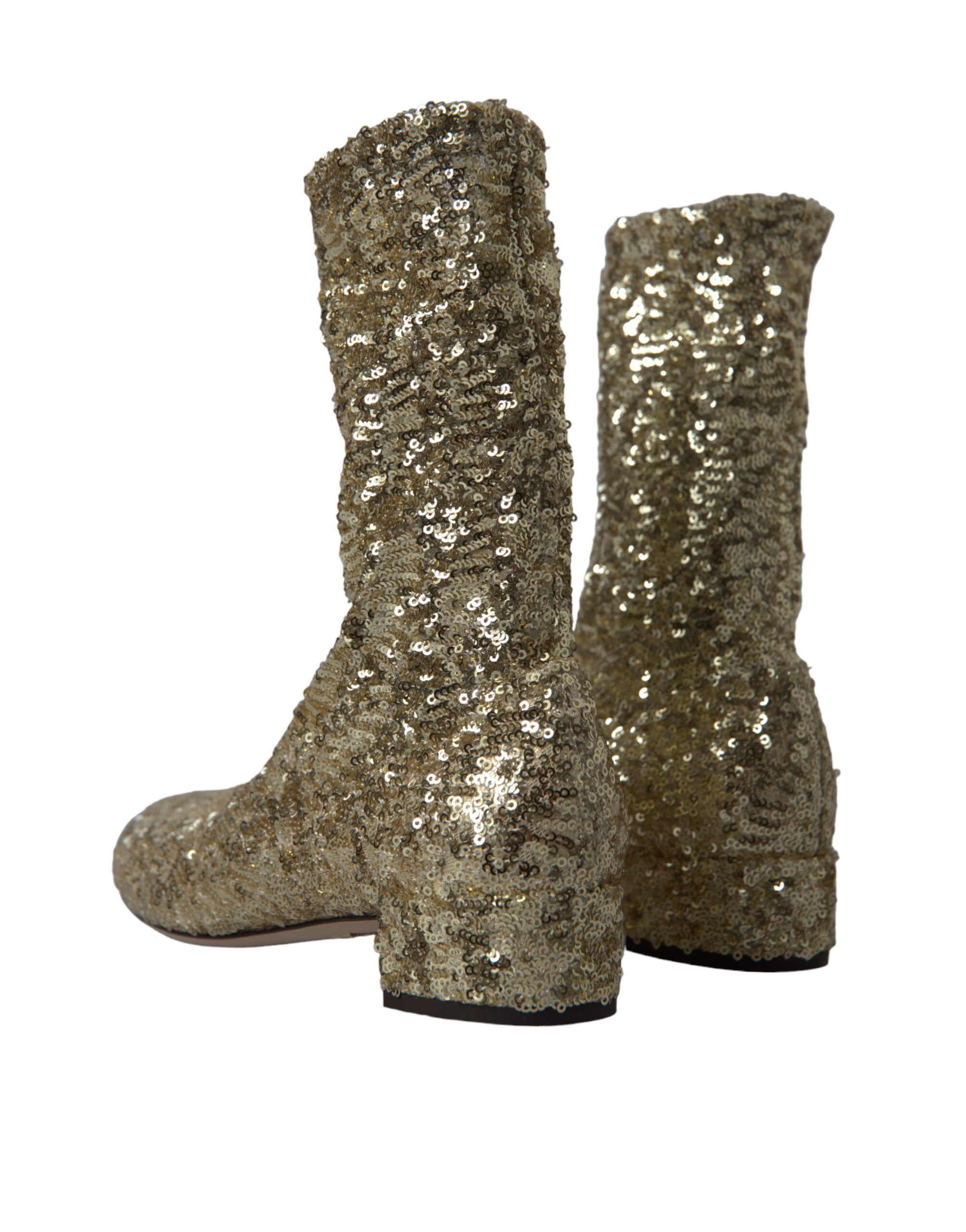 Dolce & Gabbana – Elegante, wadenhohe goldene Stiefel, exklusives Design