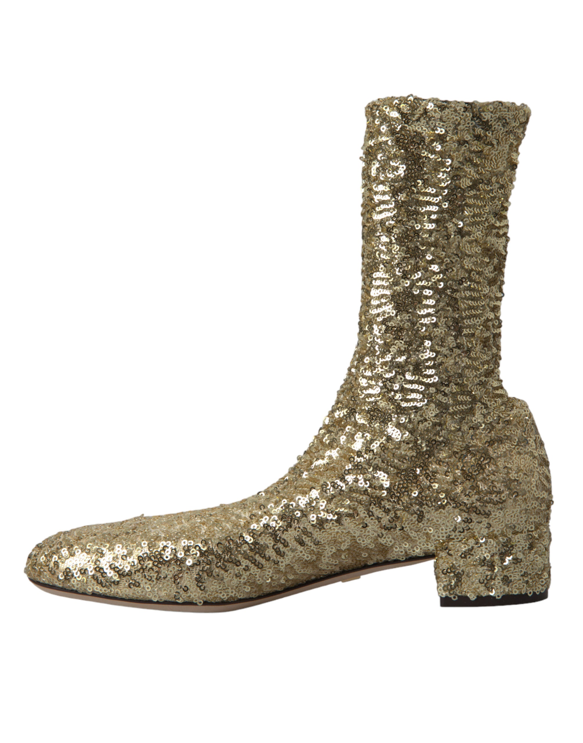 Dolce & Gabbana – Elegante, wadenhohe goldene Stiefel, exklusives Design
