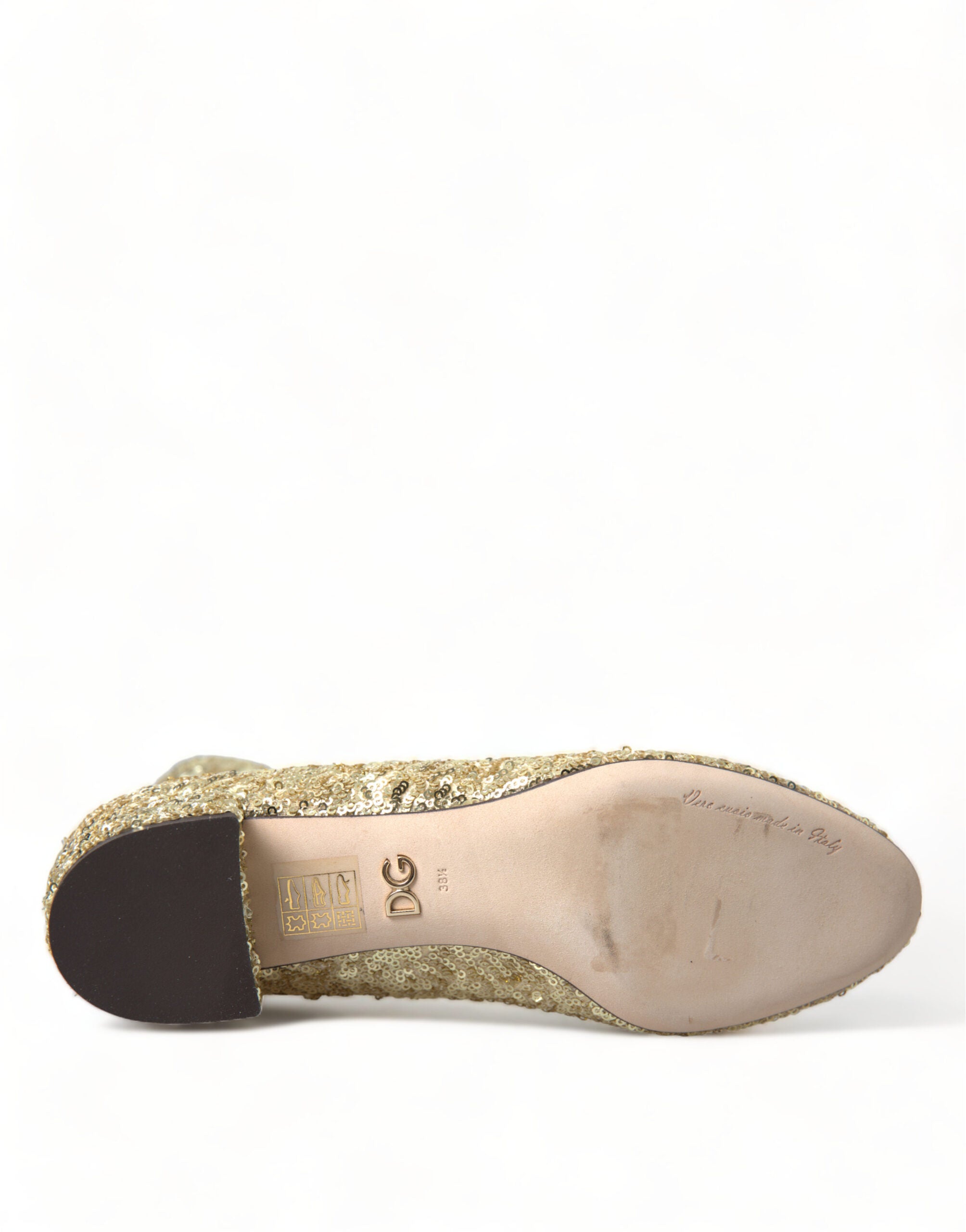 Dolce & Gabbana – Elegante, wadenhohe goldene Stiefel, exklusives Design
