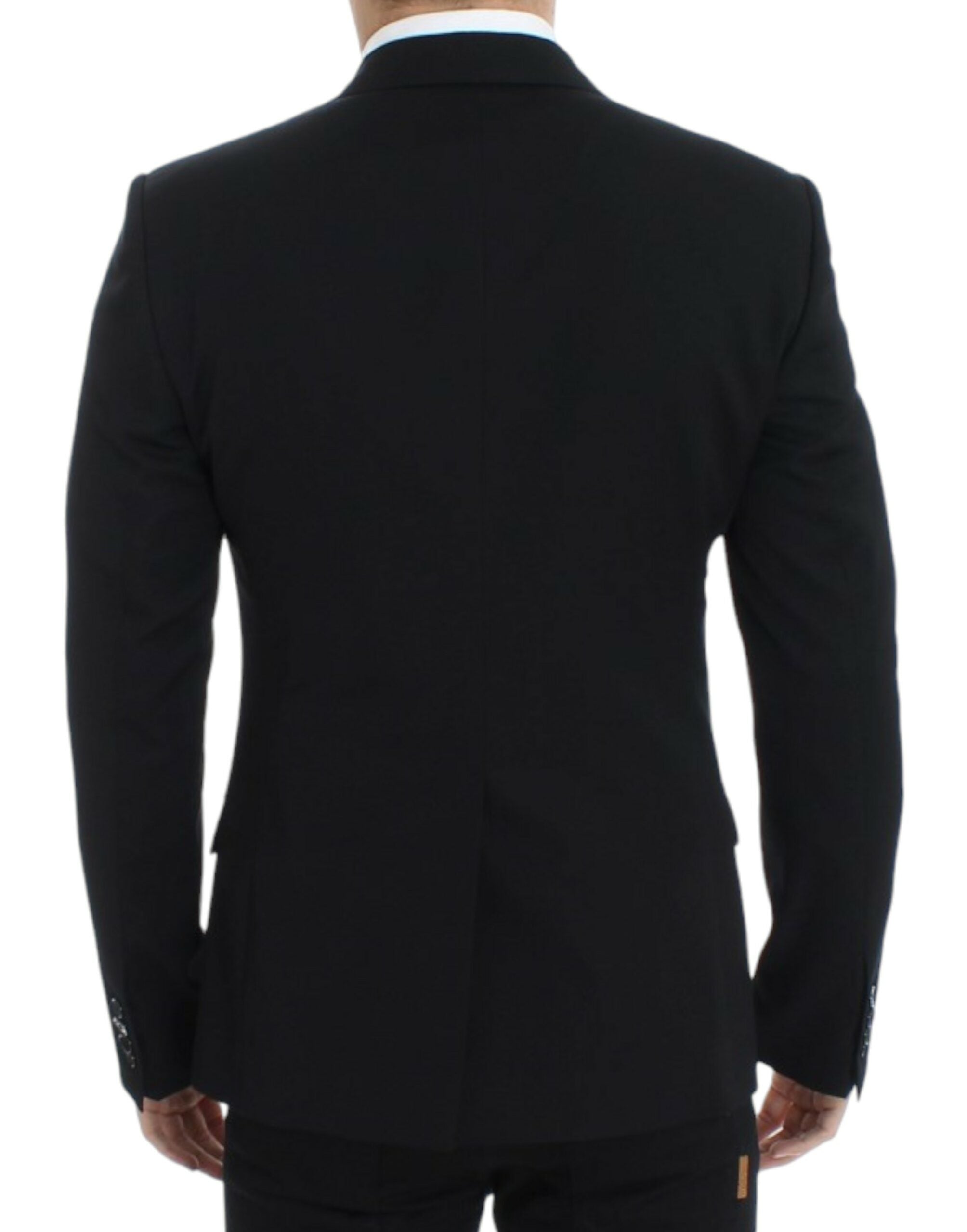 Dolce & Gabbana Eleganter Slim Fit Blazer aus schwarzer Wolle