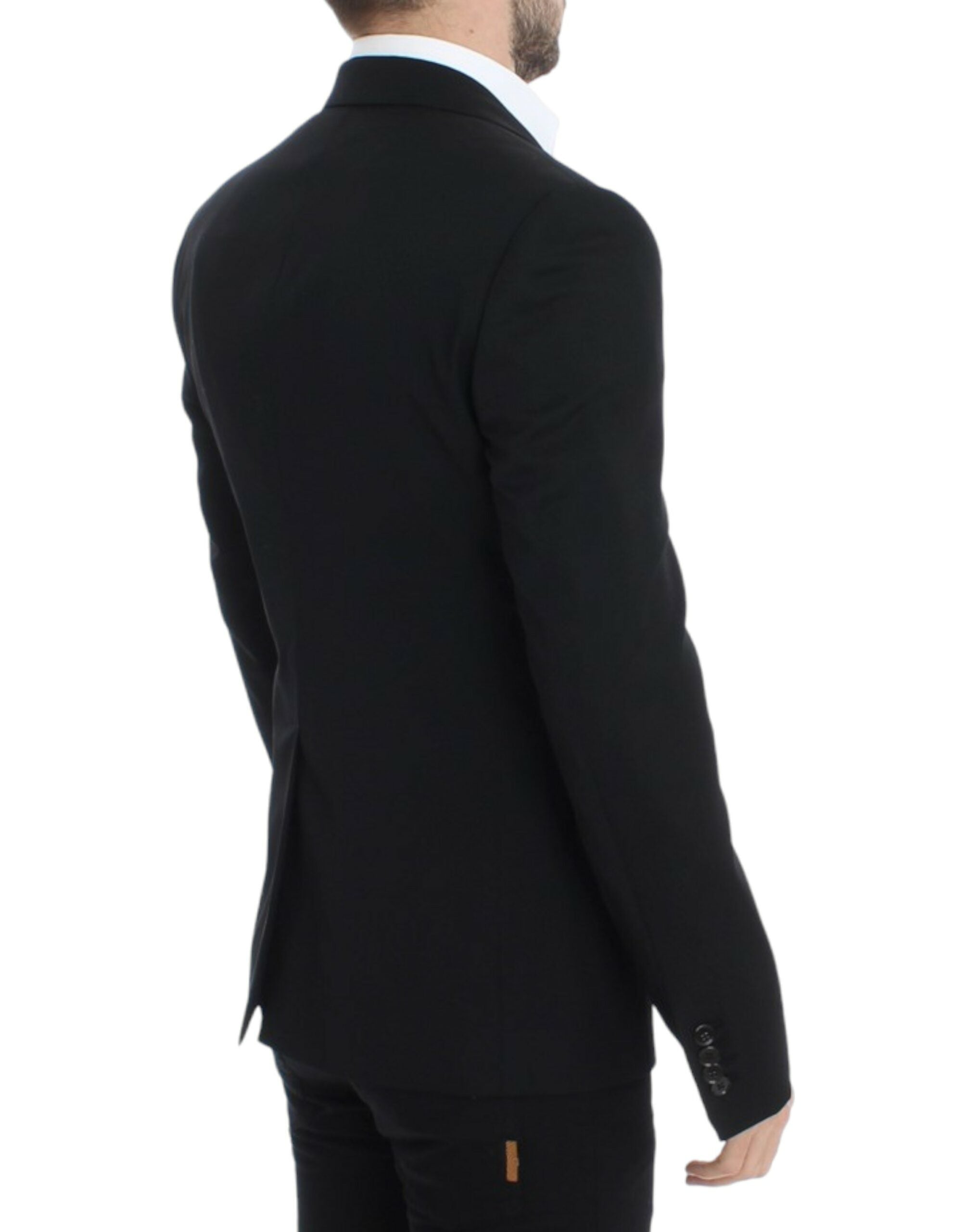 Dolce & Gabbana Eleganter Slim Fit Blazer aus schwarzer Wolle