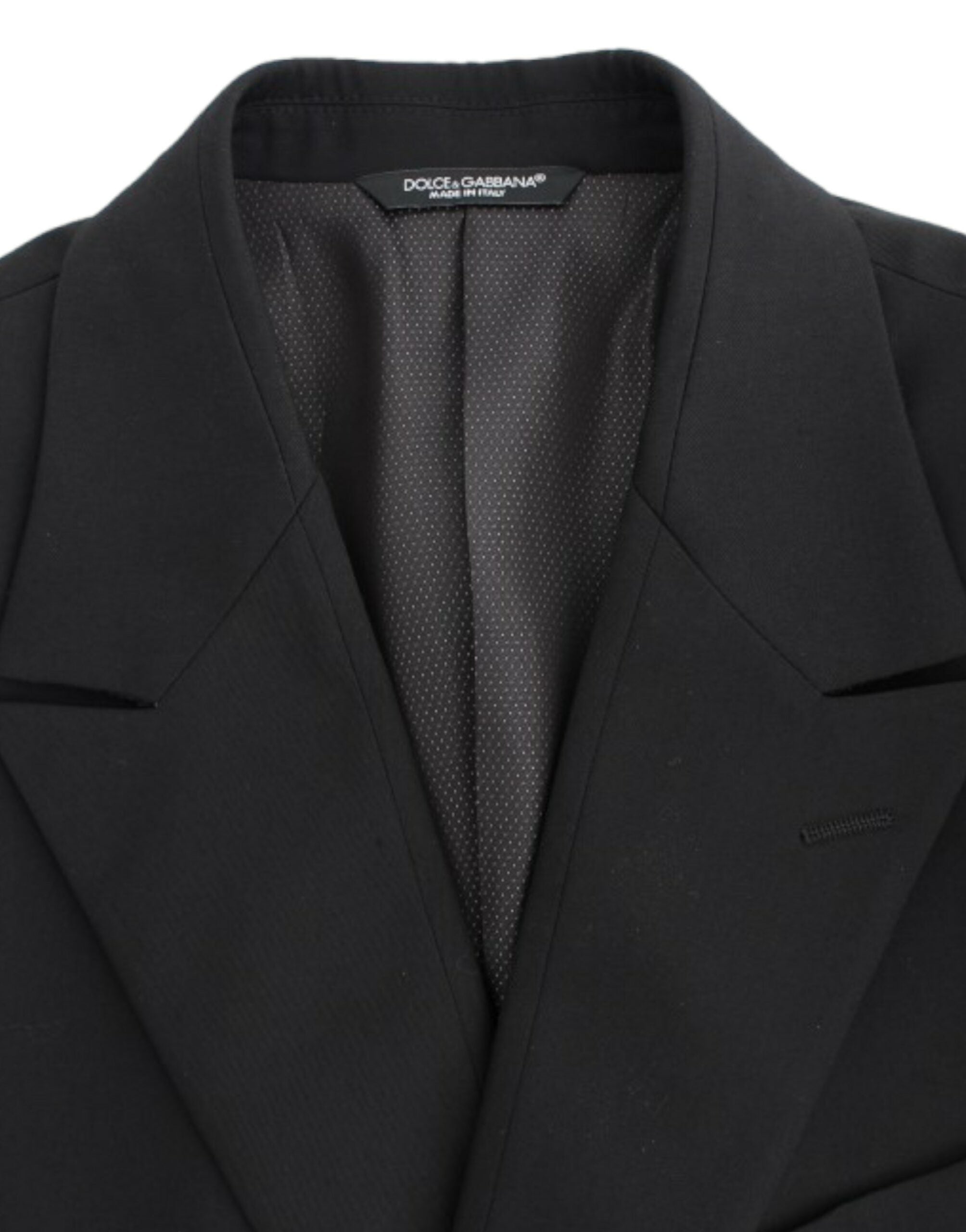 Dolce & Gabbana Eleganter Slim Fit Blazer aus schwarzer Wolle