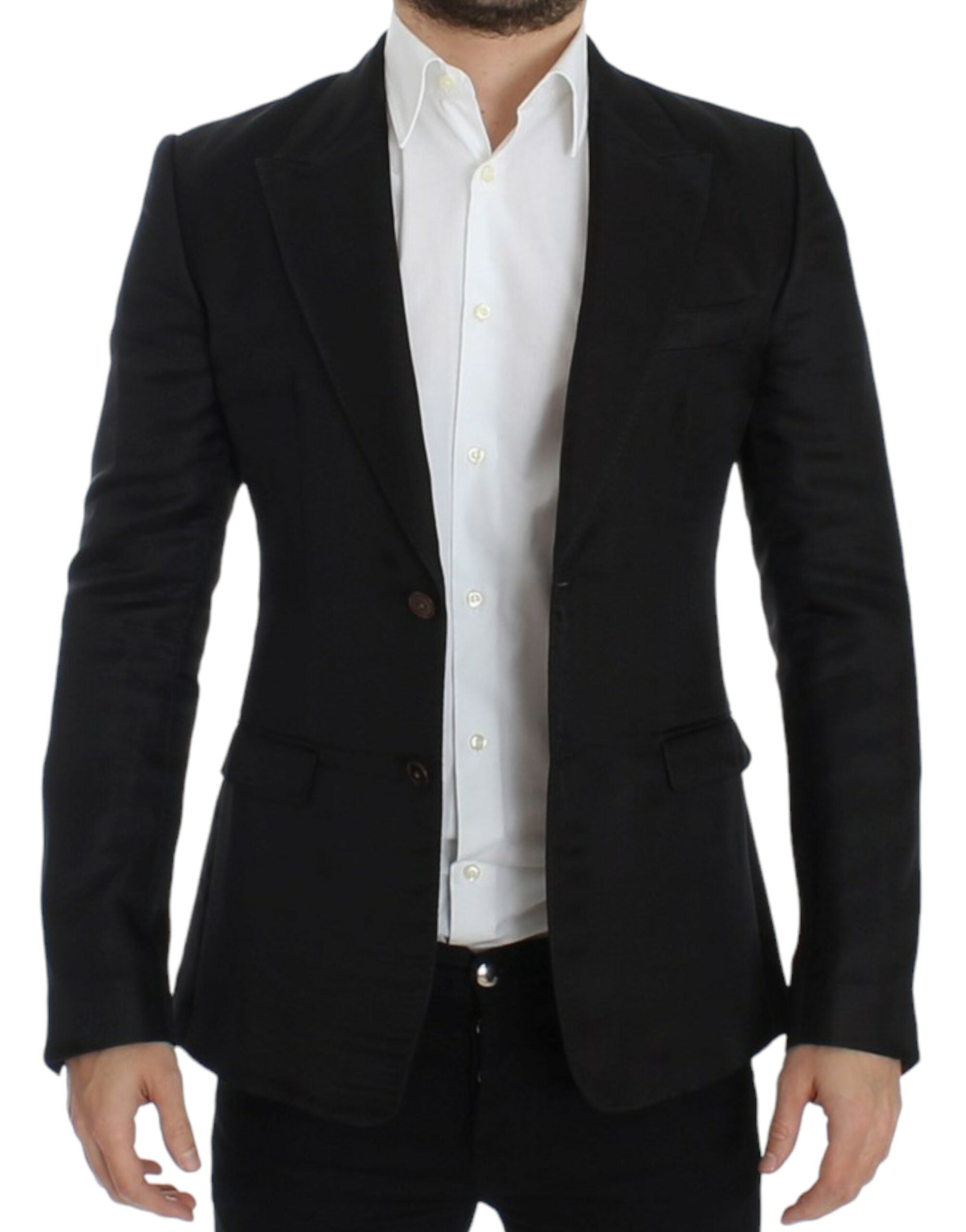 Dolce & Gabbana – Eleganter schwarzer Blazer aus Seidenmischung mit zwei Knöpfen