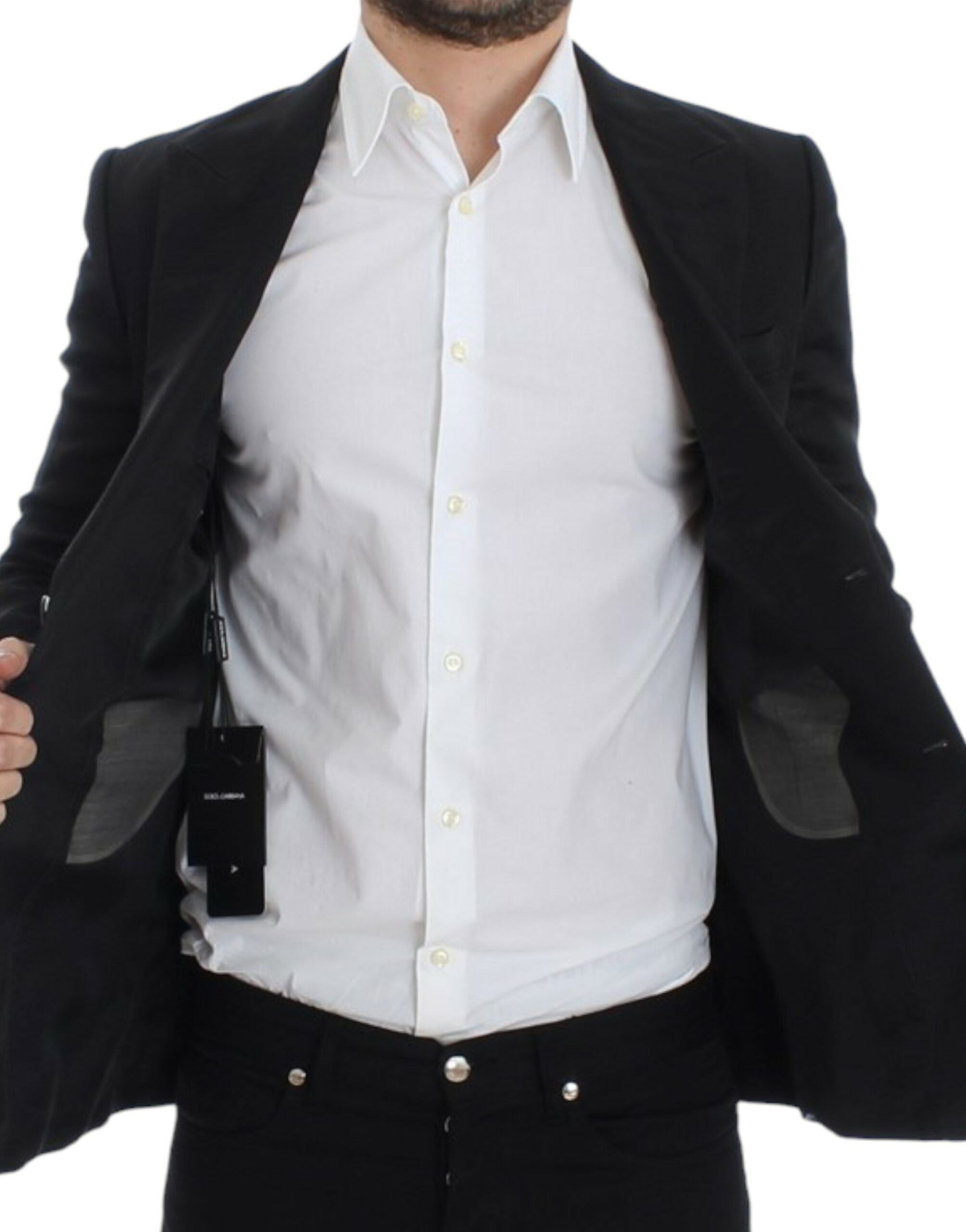 Dolce & Gabbana – Eleganter schwarzer Blazer aus Seidenmischung mit zwei Knöpfen