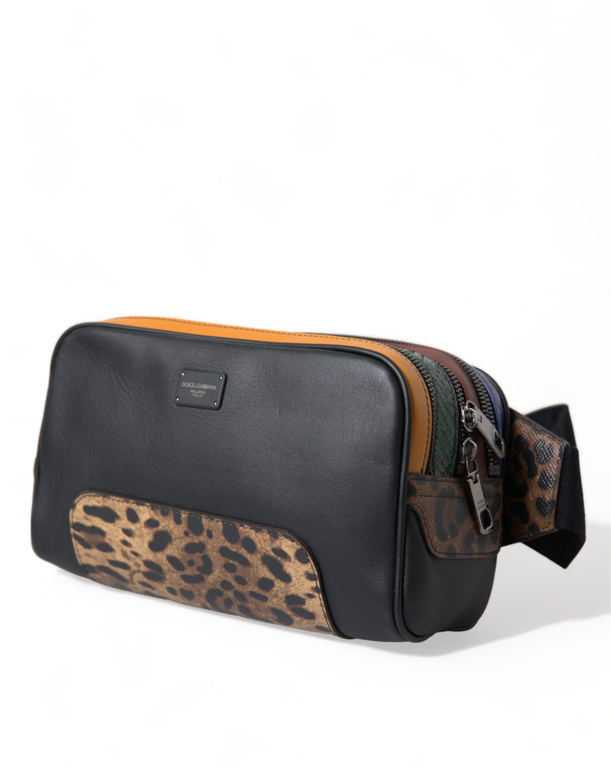 Dolce & Gabbana – Gürteltasche aus exotischem Leder mit Leopardenmuster