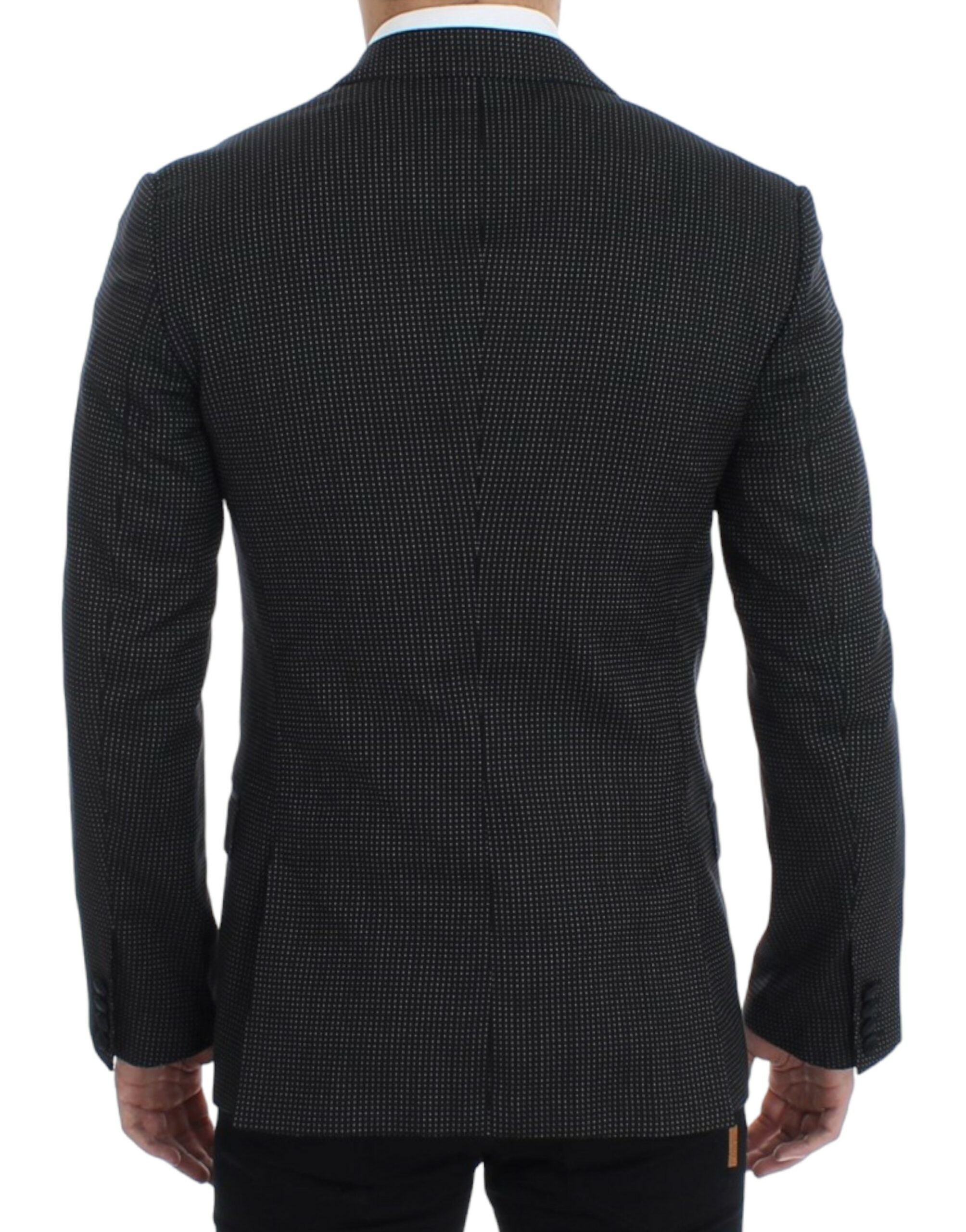 Dolce & Gabbana – Eleganter, schwarzer Blazer mit Punkten im Slim Fit