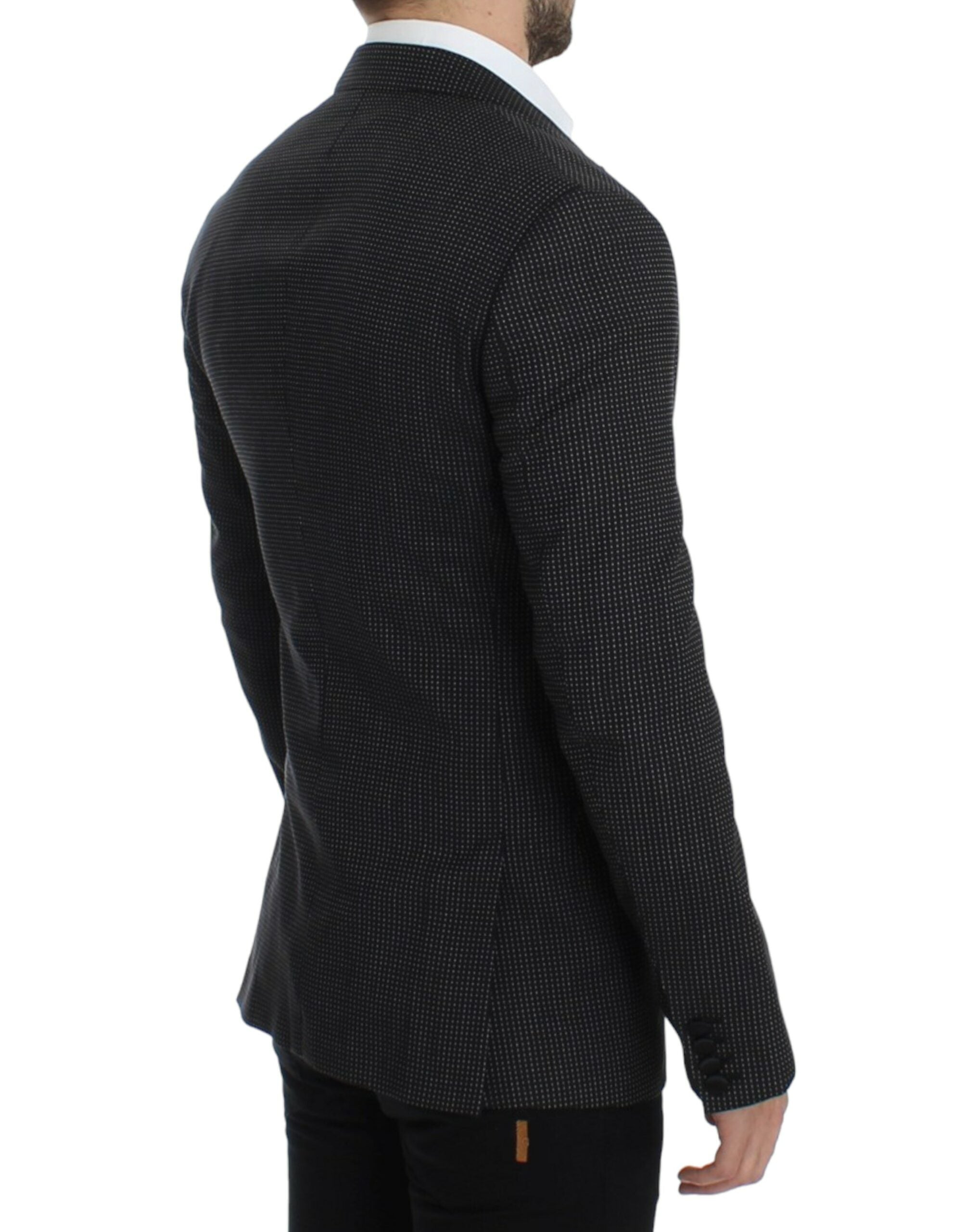 Dolce & Gabbana – Eleganter, schwarzer Blazer mit Punkten im Slim Fit