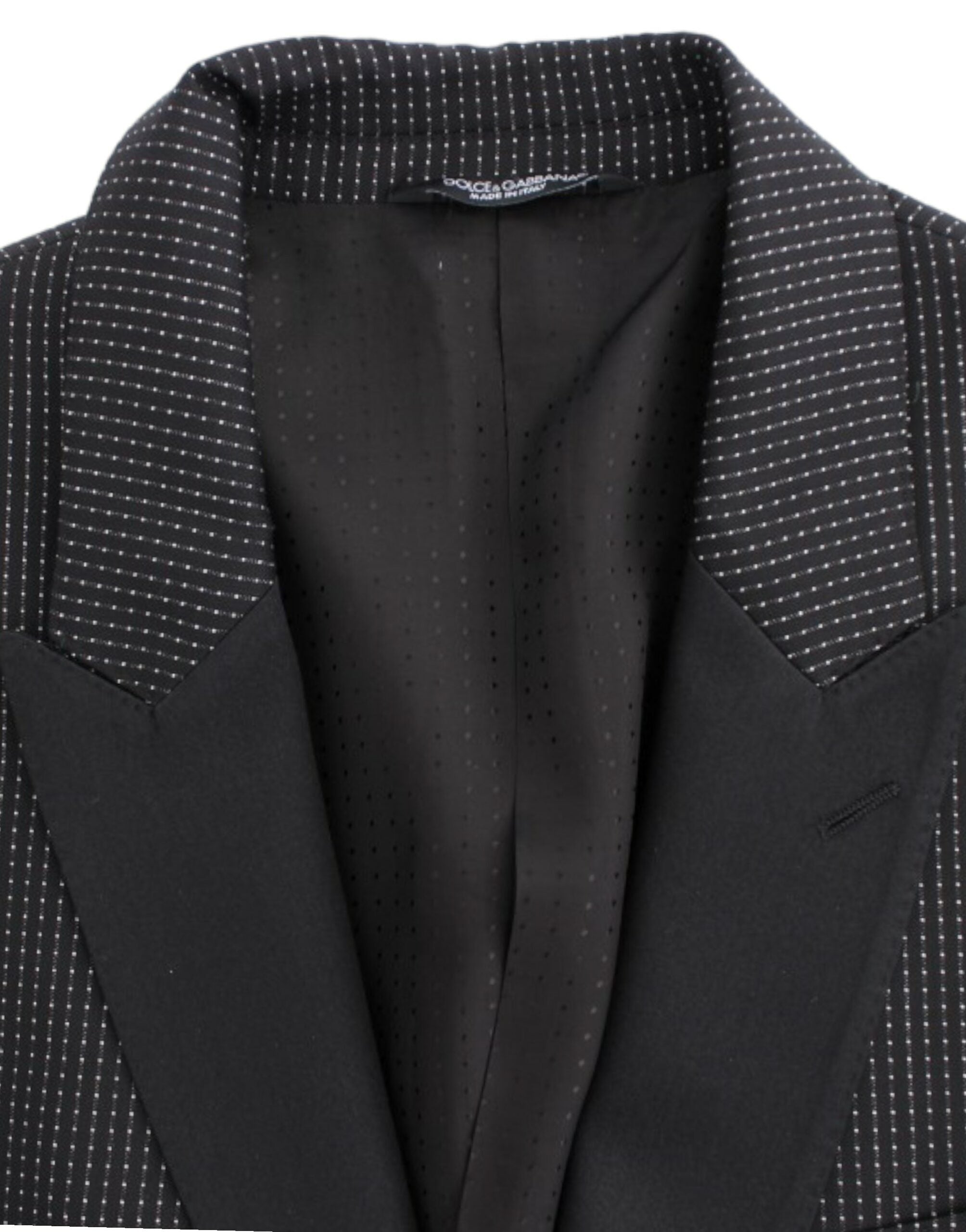 Dolce & Gabbana – Eleganter, schwarzer Blazer mit Punkten im Slim Fit