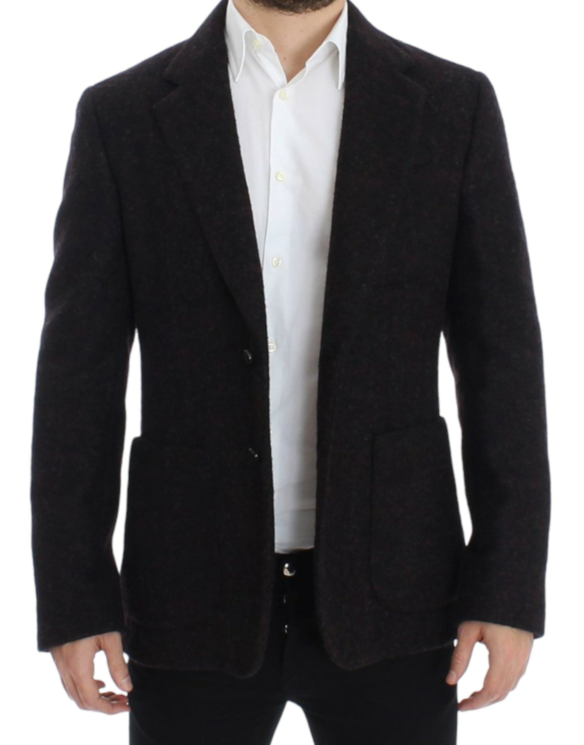 Dolce & Gabbana Bordeaux Alpaga Blazerjacke mit zwei Knöpfen