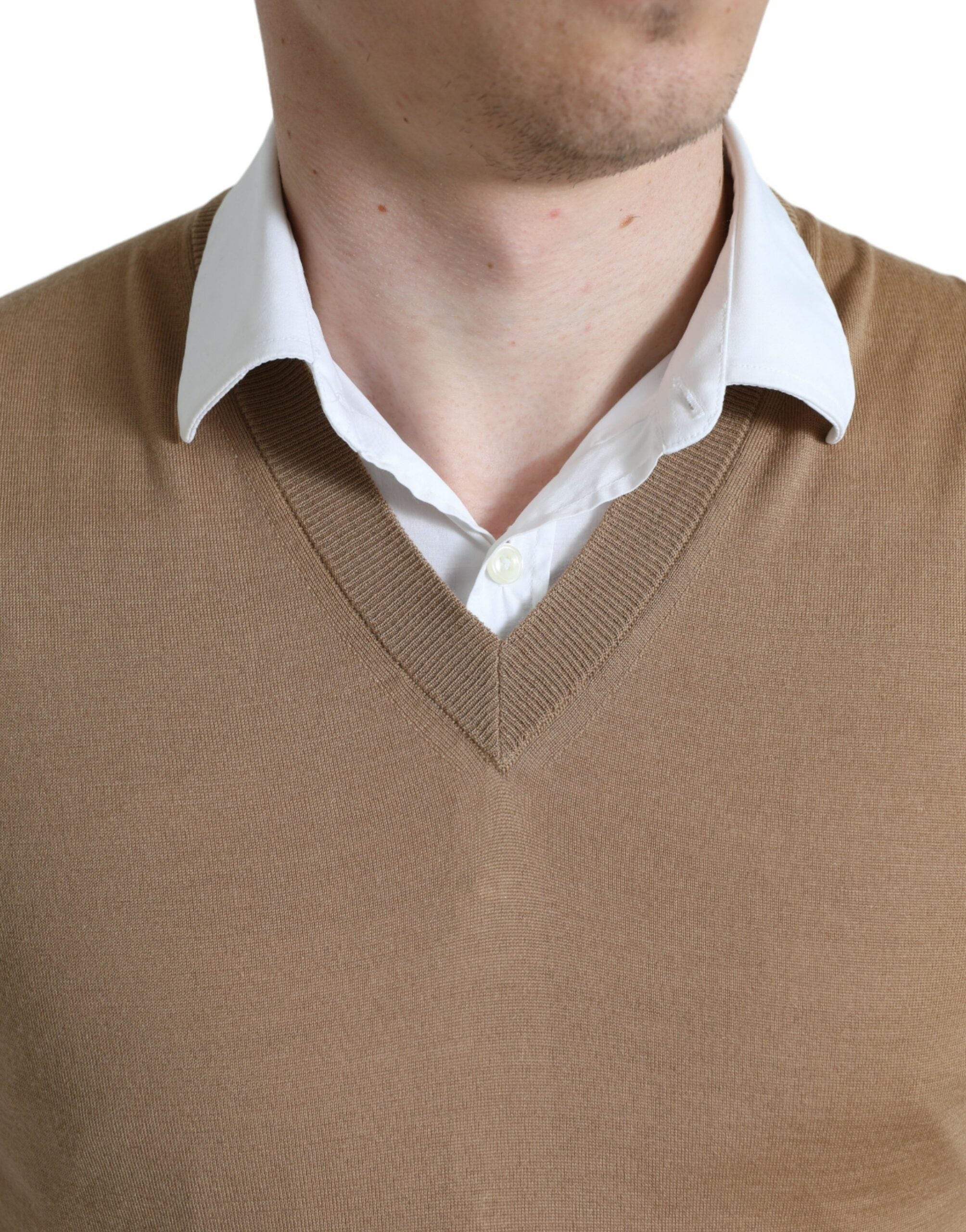 Dolce & Gabbana Eleganter ärmelloser Wollpullover mit V-Ausschnitt