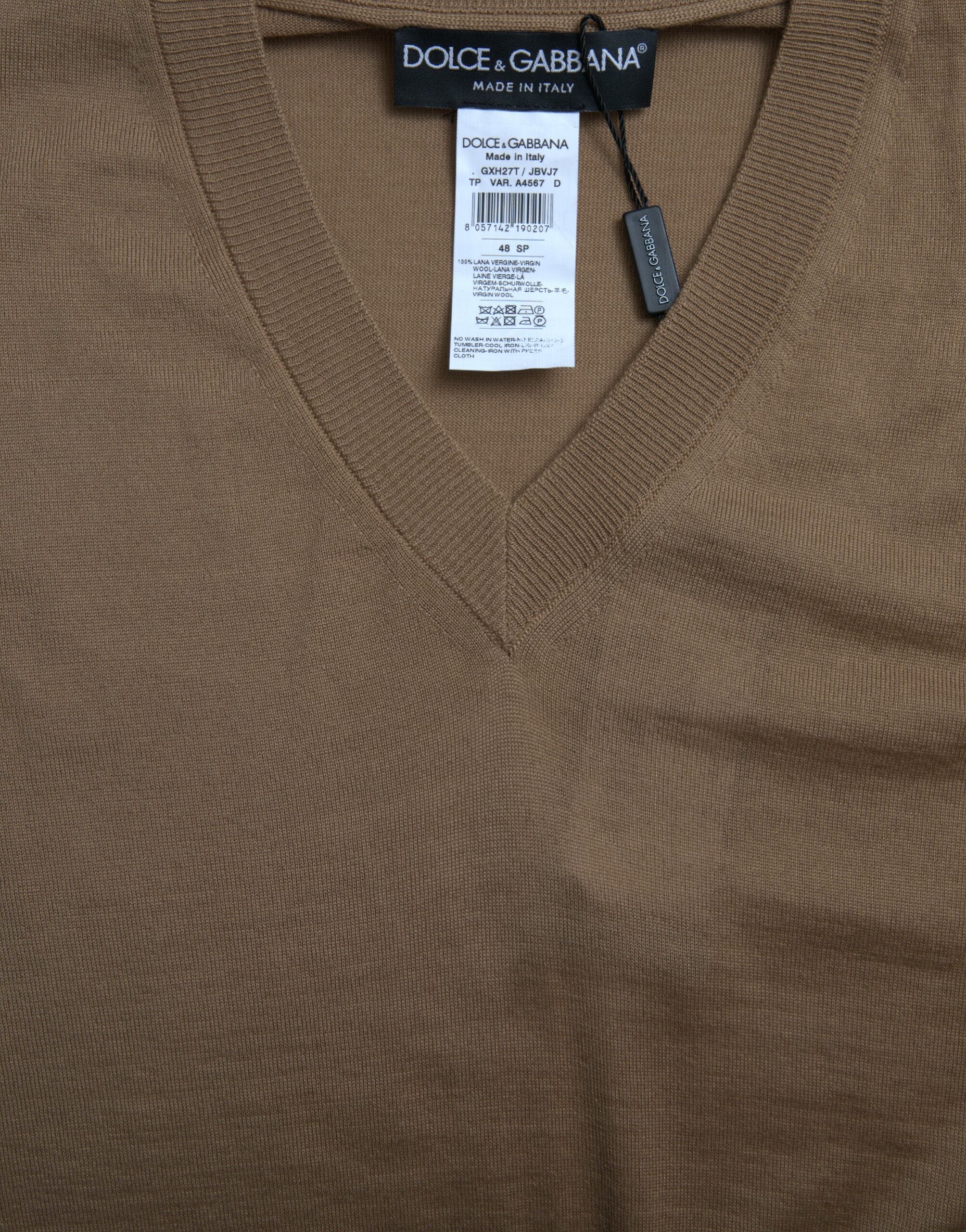 Dolce & Gabbana Eleganter ärmelloser Wollpullover mit V-Ausschnitt