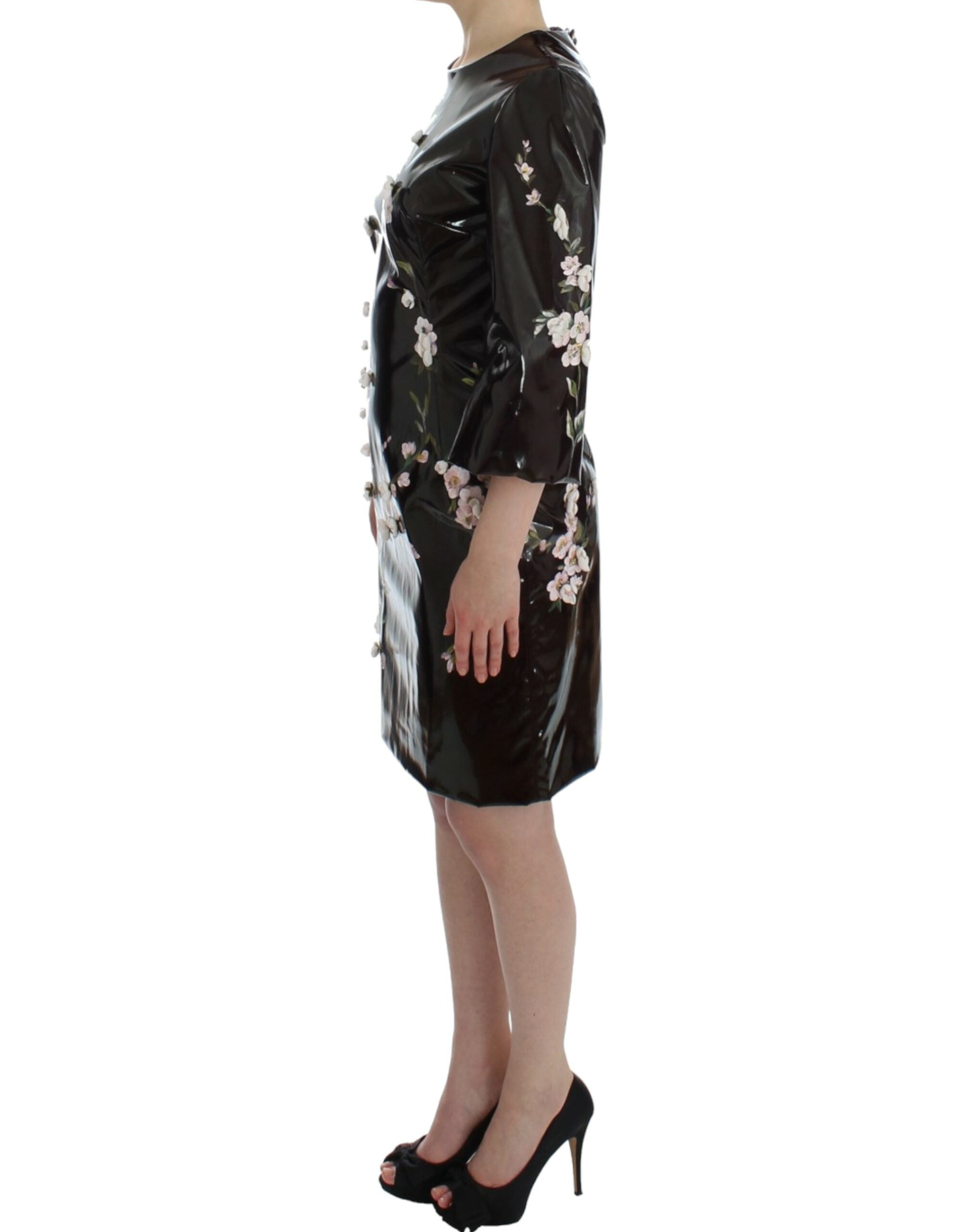 Dolce & Gabbana Elegantes Cocktailkleid im Etui-Stil mit Blumenmuster
