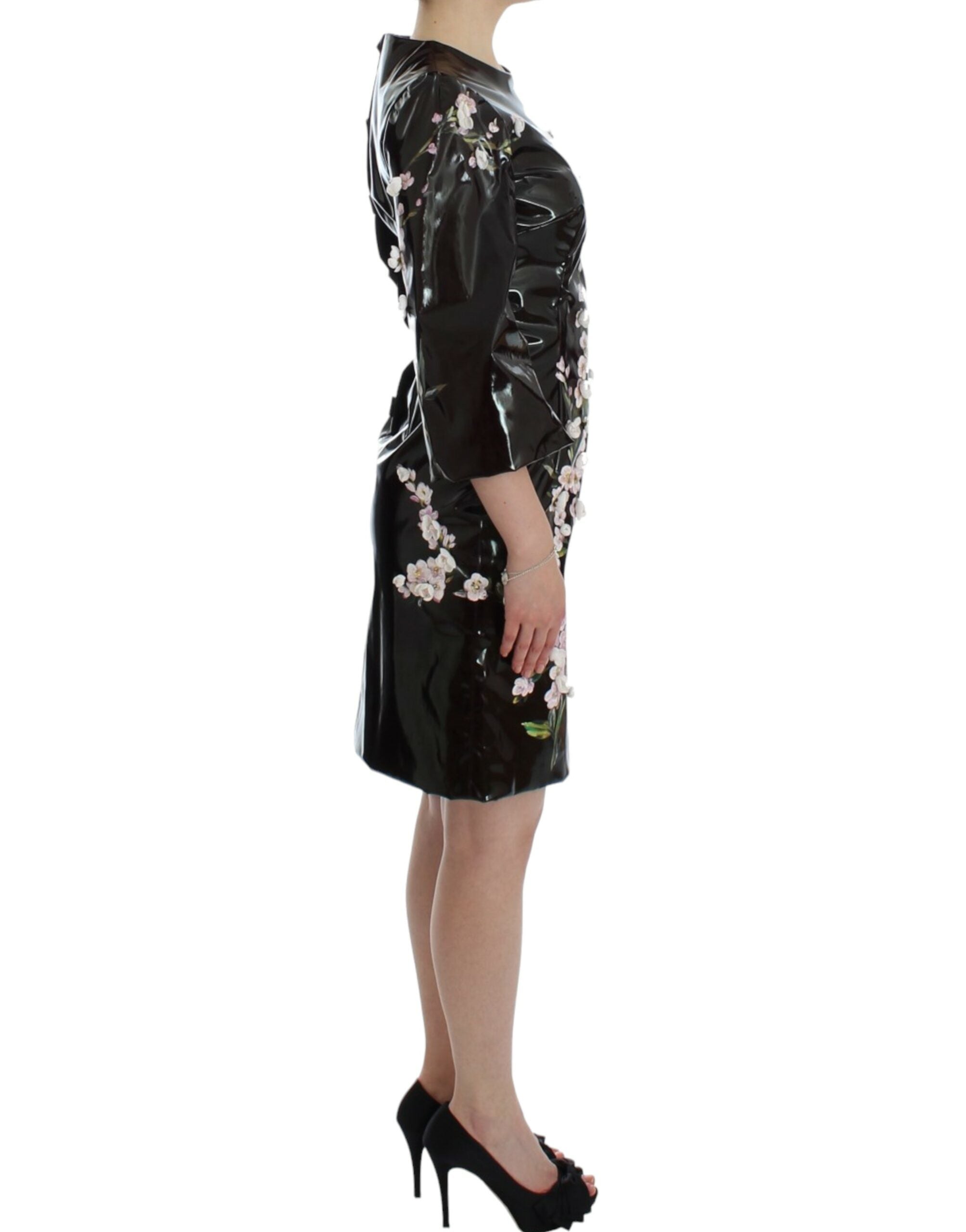 Dolce & Gabbana Elegantes Cocktailkleid im Etui-Stil mit Blumenmuster