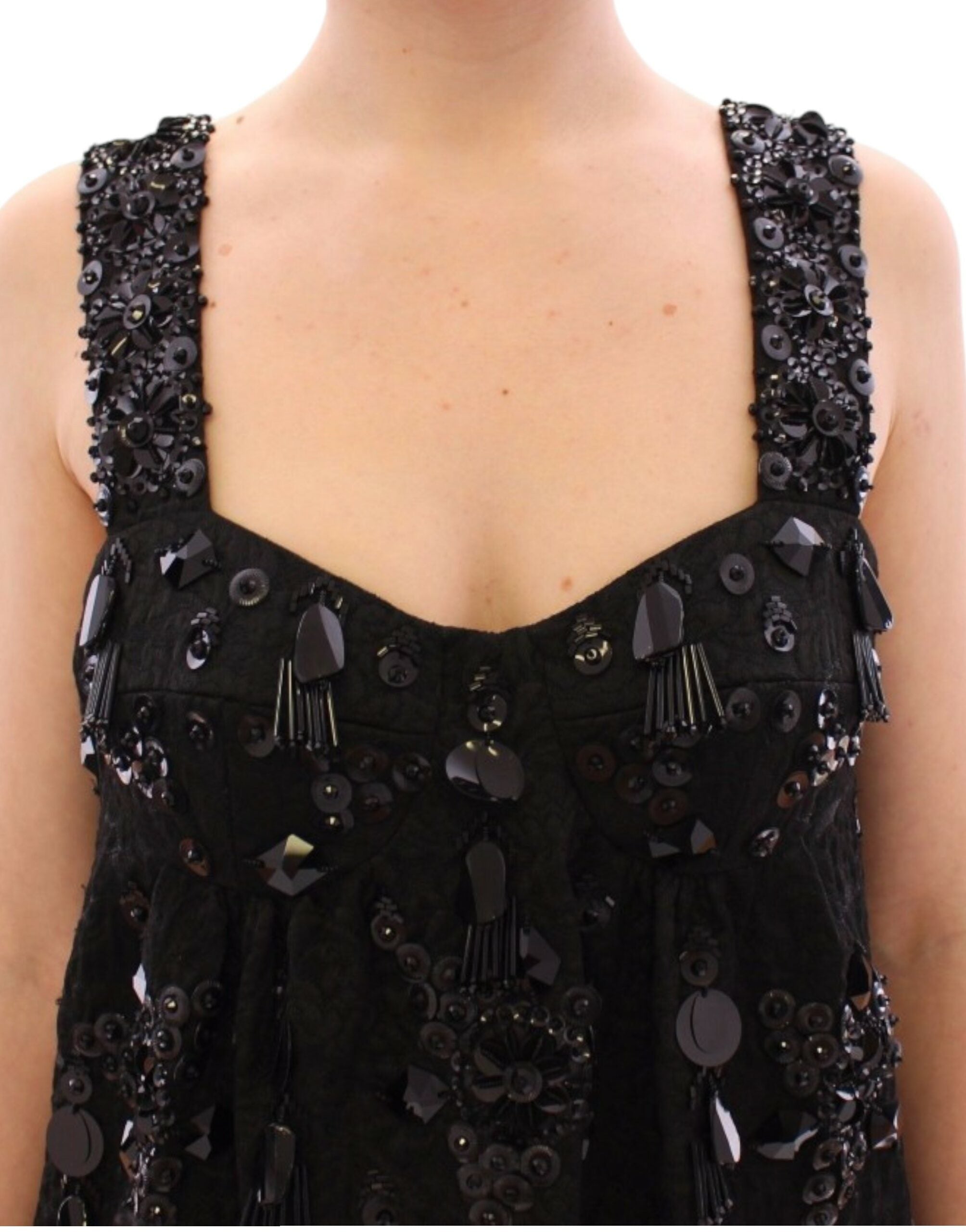 Dolce & Gabbana – Elegantes Mini-Etuikleid mit Pailletten und Blumenmuster