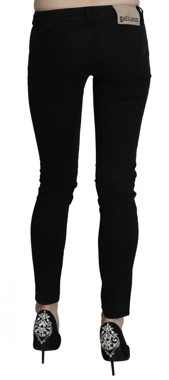 Blugi skinny Dolce & Gabbana Chic negri cu talie joasă, croială slim