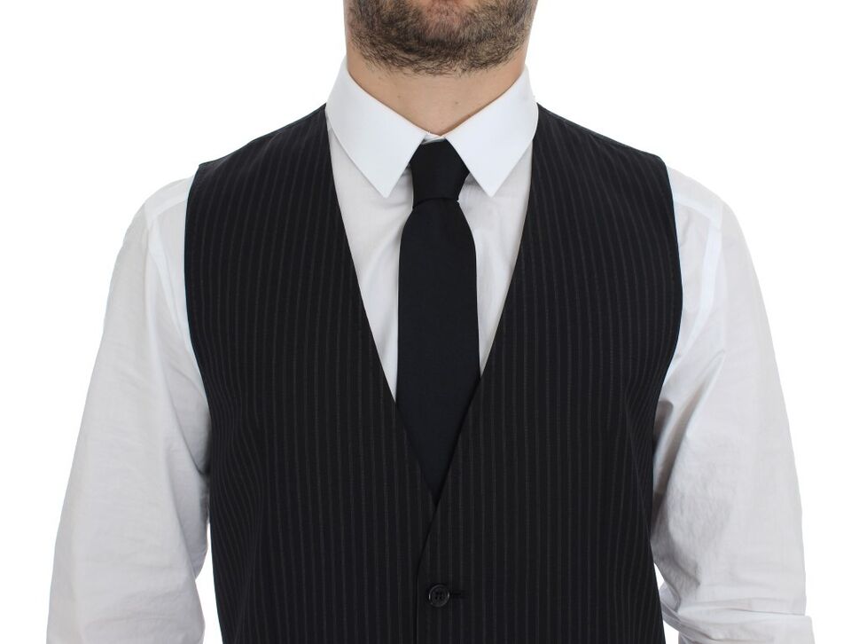 Dolce & Gabbana Elegante grau gestreifte Weste