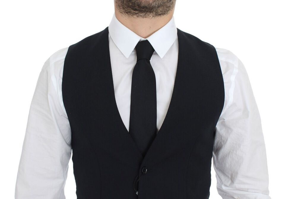 Vestă elegantă din lână albastră Dolce & Gabbana