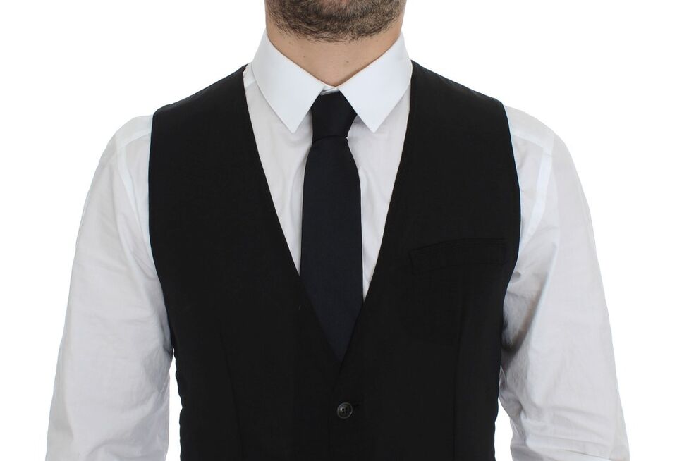 Dolce & Gabbana Elegante schwarze Wollweste