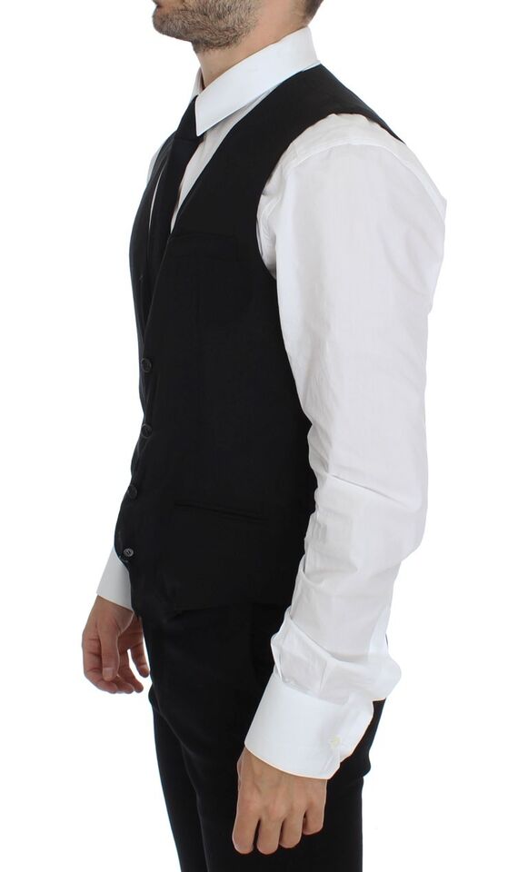Dolce & Gabbana Elegante schwarze Wollweste