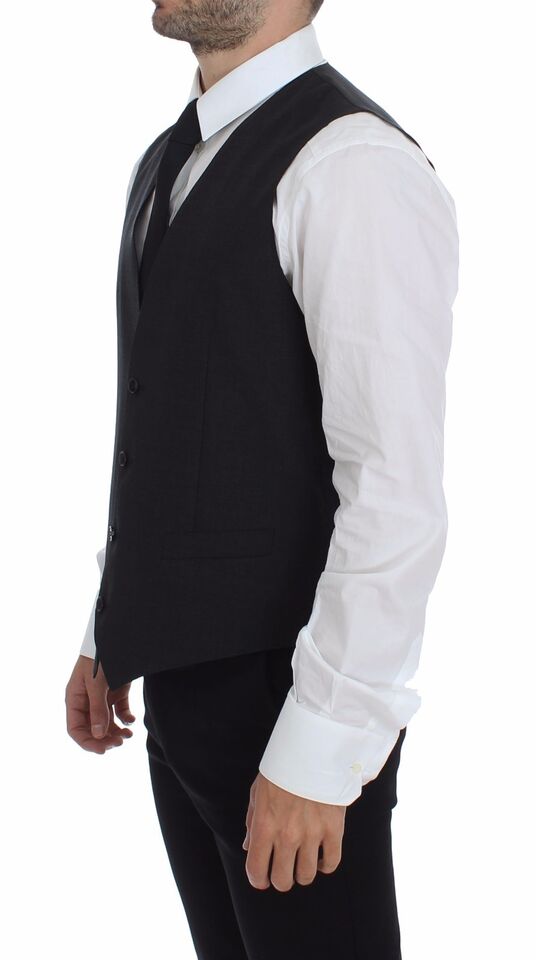 Dolce & Gabbana – Elegante Weste aus grauer Wolle
