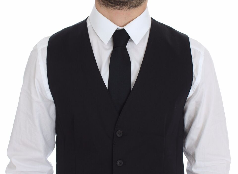 Dolce & Gabbana Elegante blaue Weste aus Baumwollstretch