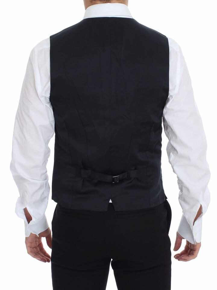Dolce & Gabbana Elegante blaue Weste aus Baumwollstretch