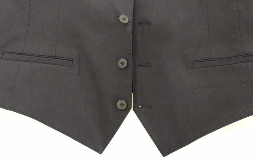 Dolce & Gabbana Elegante blaue Weste aus Baumwollstretch