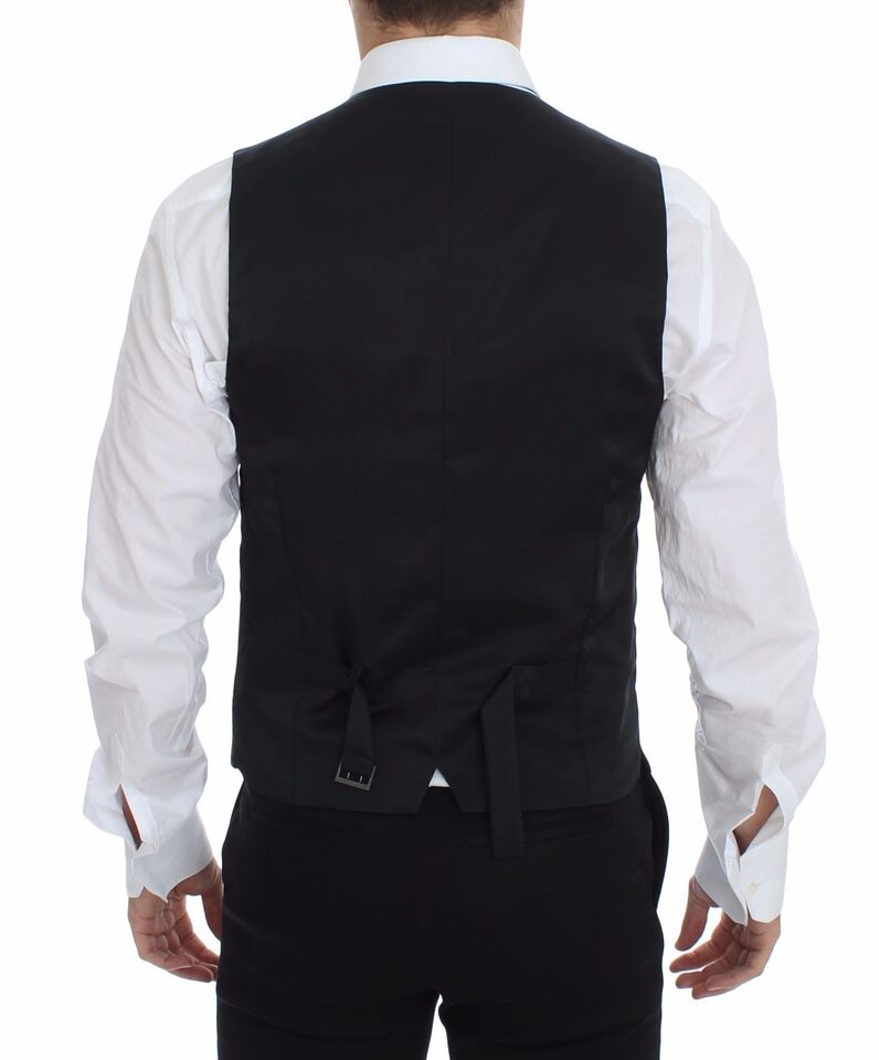 Dolce & Gabbana Elegante graue Stretch-Weste aus Wolle