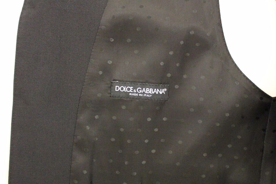 Dolce & Gabbana Elegante schwarze Weste aus Wolle und Seide