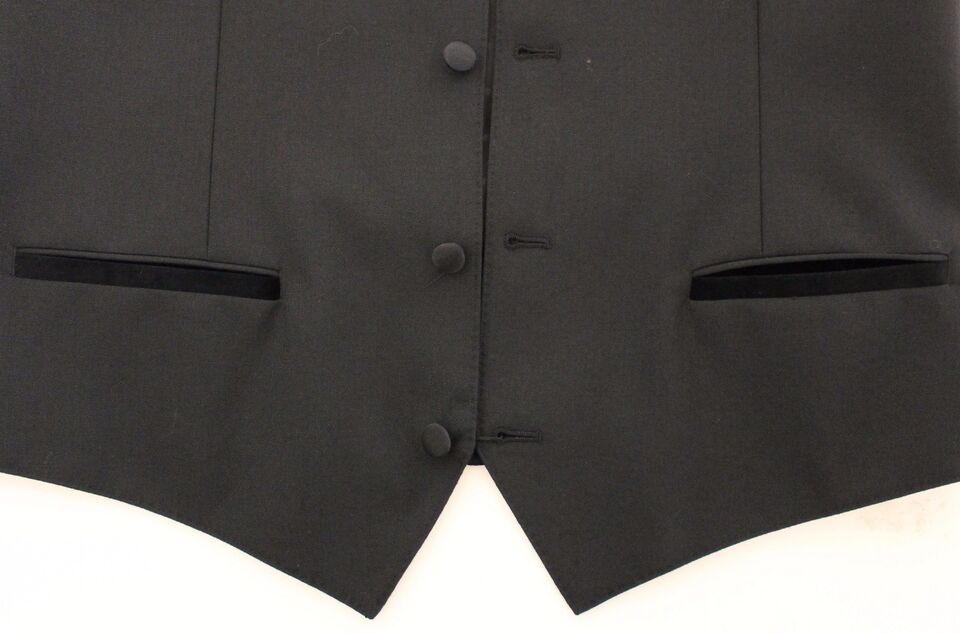 Dolce & Gabbana Elegante schwarze Weste aus Wolle und Seide