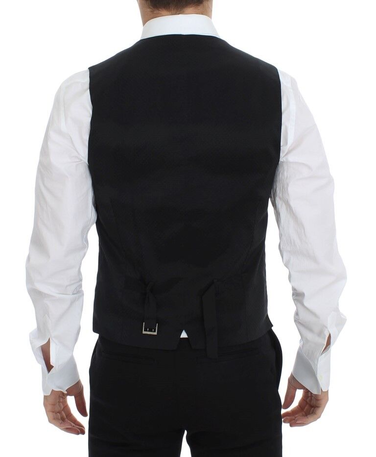 Dolce & Gabbana Elegante schwarze Weste aus Wolle und Seide