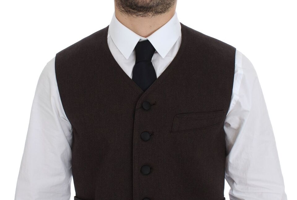 Dolce & Gabbana Elegante braune Weste aus Baumwollmischung