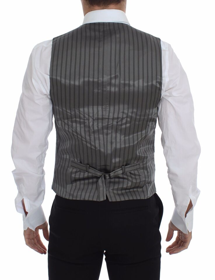 Dolce & Gabbana Elegante graue Weste aus Baumwollstretch