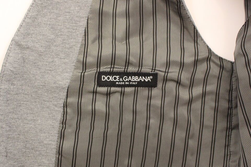 Dolce & Gabbana Elegante graue Weste aus Baumwollstretch