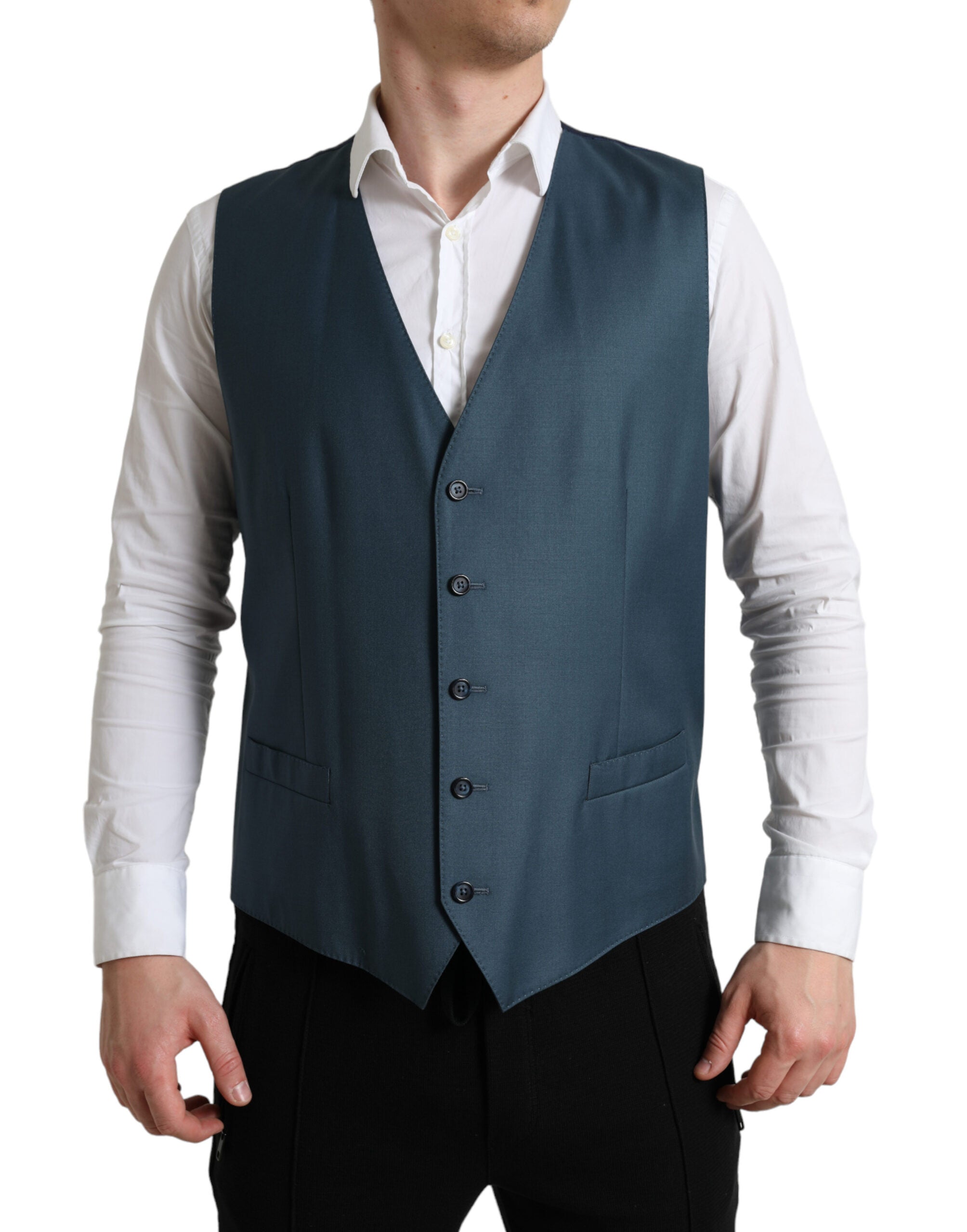 Costum elegant din două piese din lână, model Martini verde, Dolce & Gabbana