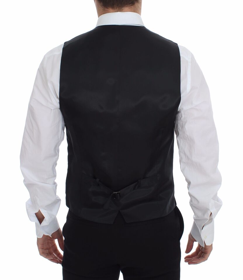 Dolce & Gabbana Elegante gestreifte graue Weste