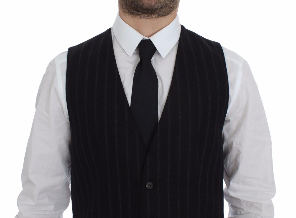 Dolce & Gabbana – Elegante, schwarz gestreifte, einreihige Weste
