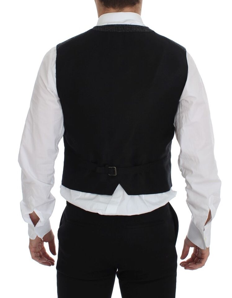 Dolce & Gabbana Elegante Weste aus grauer Wollmischung