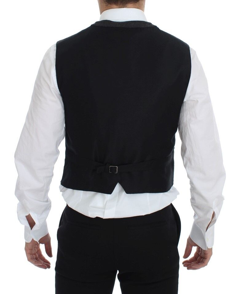 Dolce & Gabbana Elegante Weste aus grauer Wollmischung