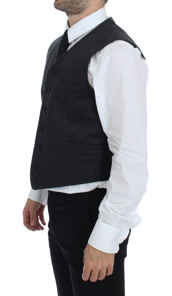 Dolce & Gabbana Elegante Weste aus grauer Wollmischung