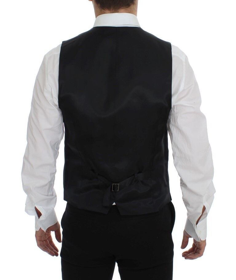 Dolce & Gabbana Elegante grau gestreifte Wollweste