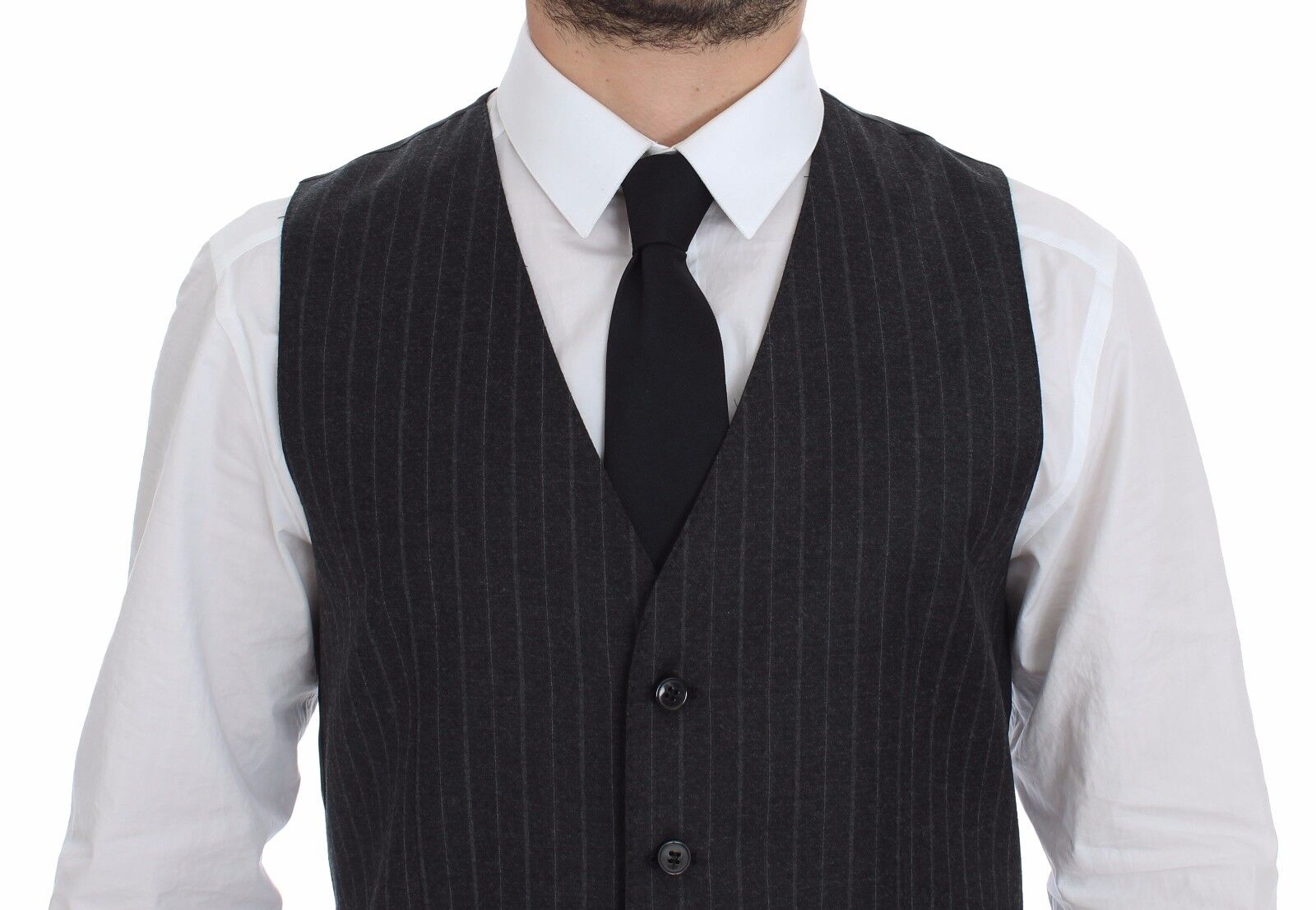 Dolce & Gabbana Elegante grau gestreifte Weste