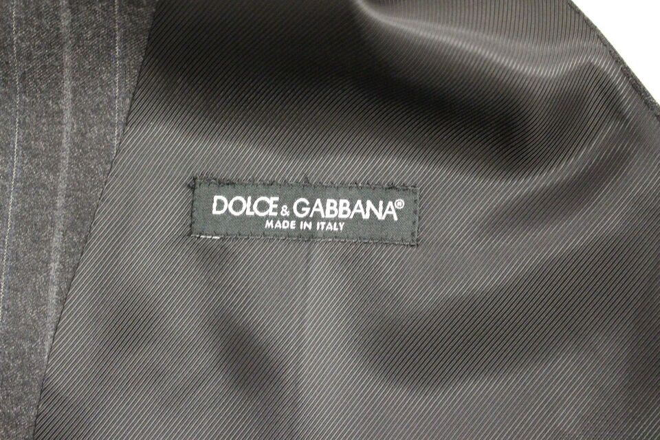 Dolce & Gabbana Elegante grau gestreifte Weste